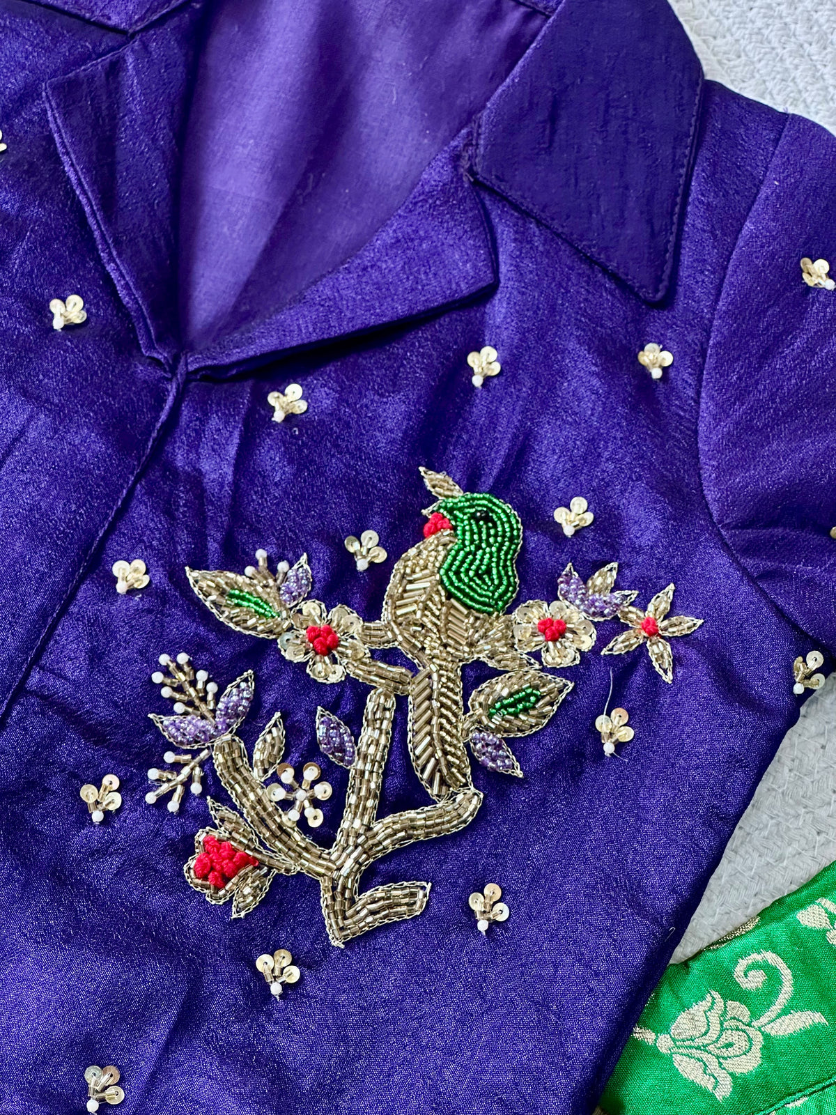 Cute parrot 🦜 : Kids Lehenga