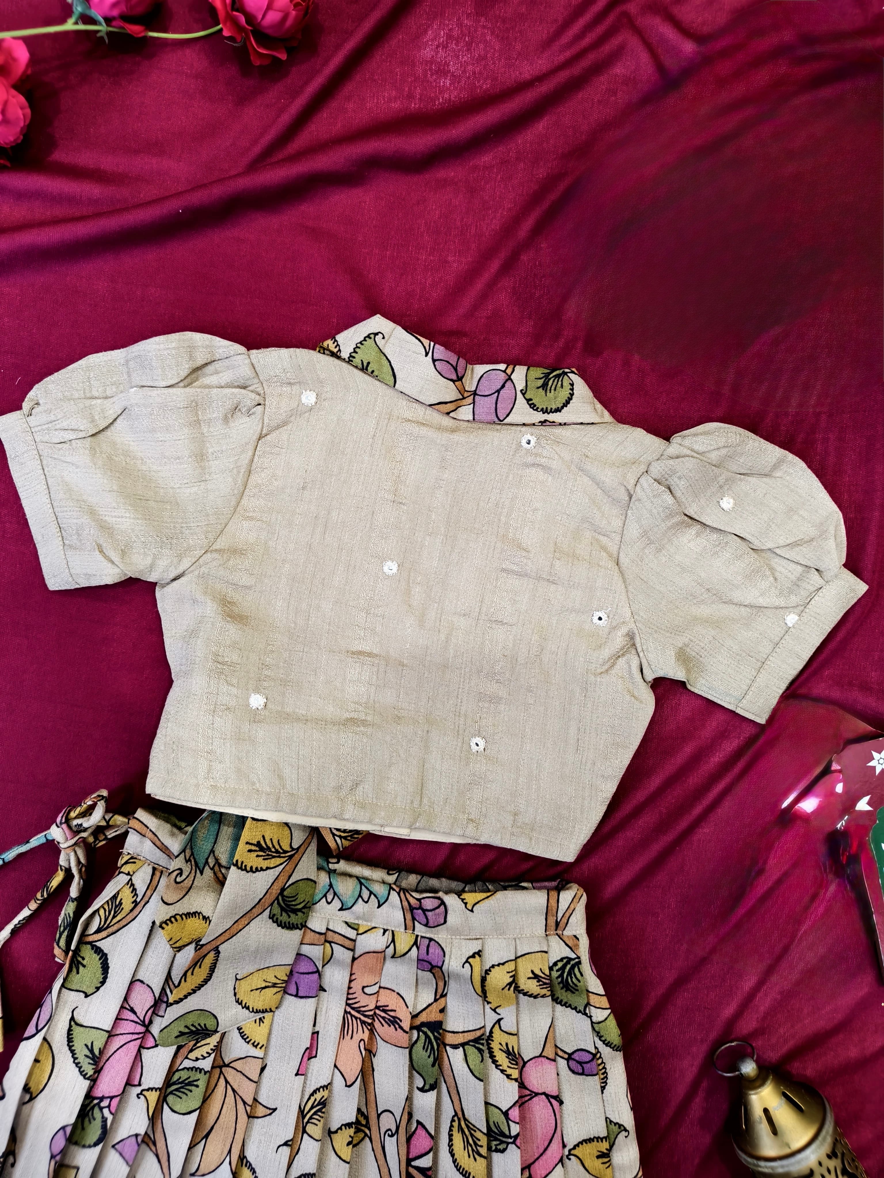 Kalamkari Lehenga for kids