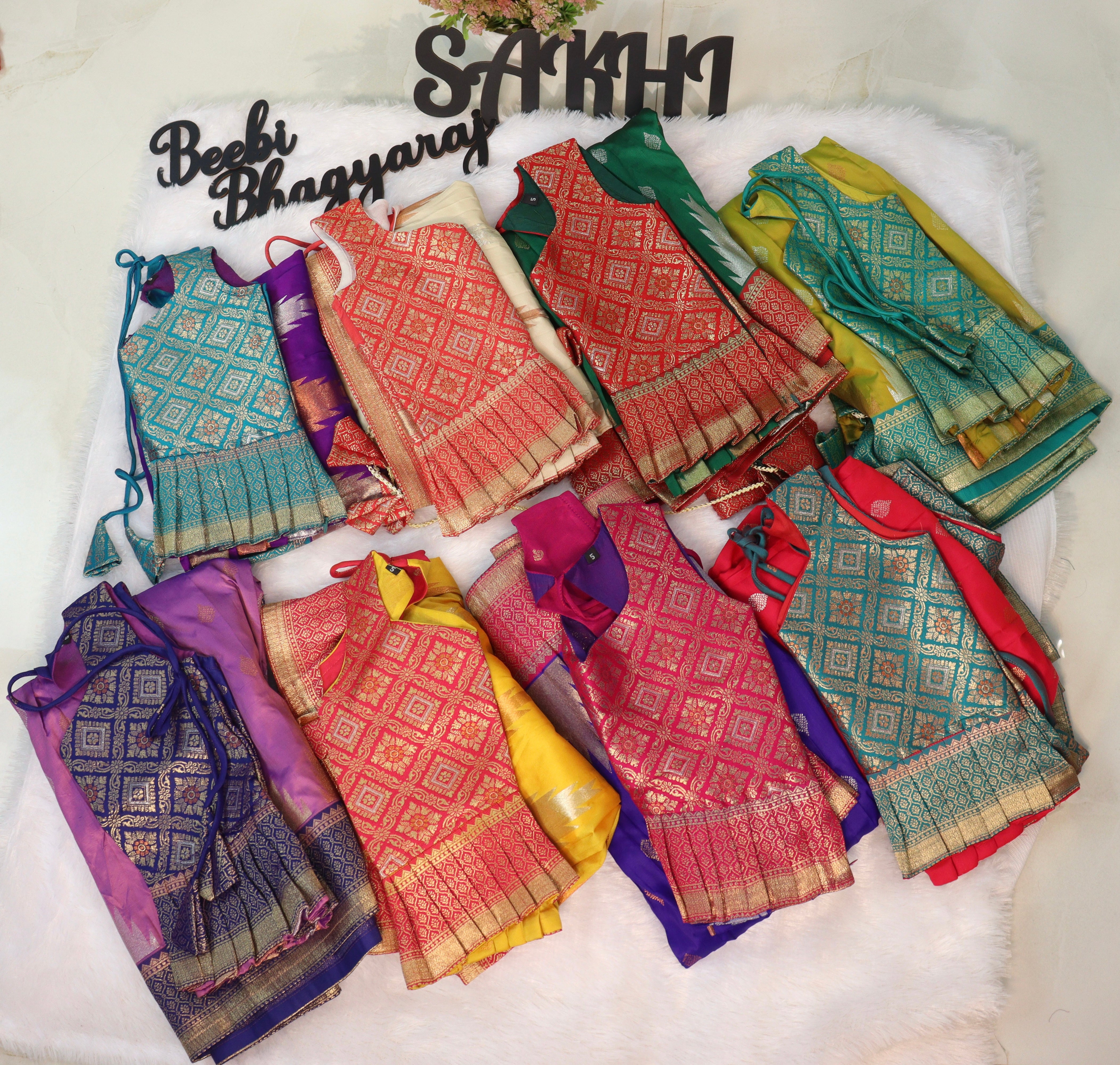 Pranavi: pattu Lehengas for kids
