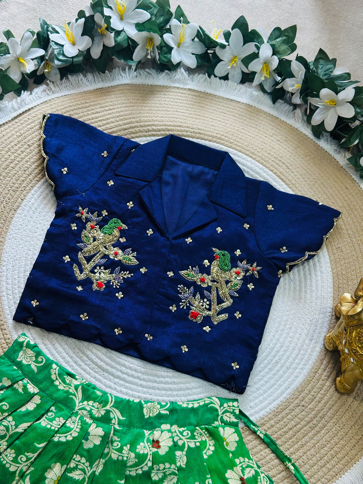 Cute parrot 🦜 : Kids Lehenga