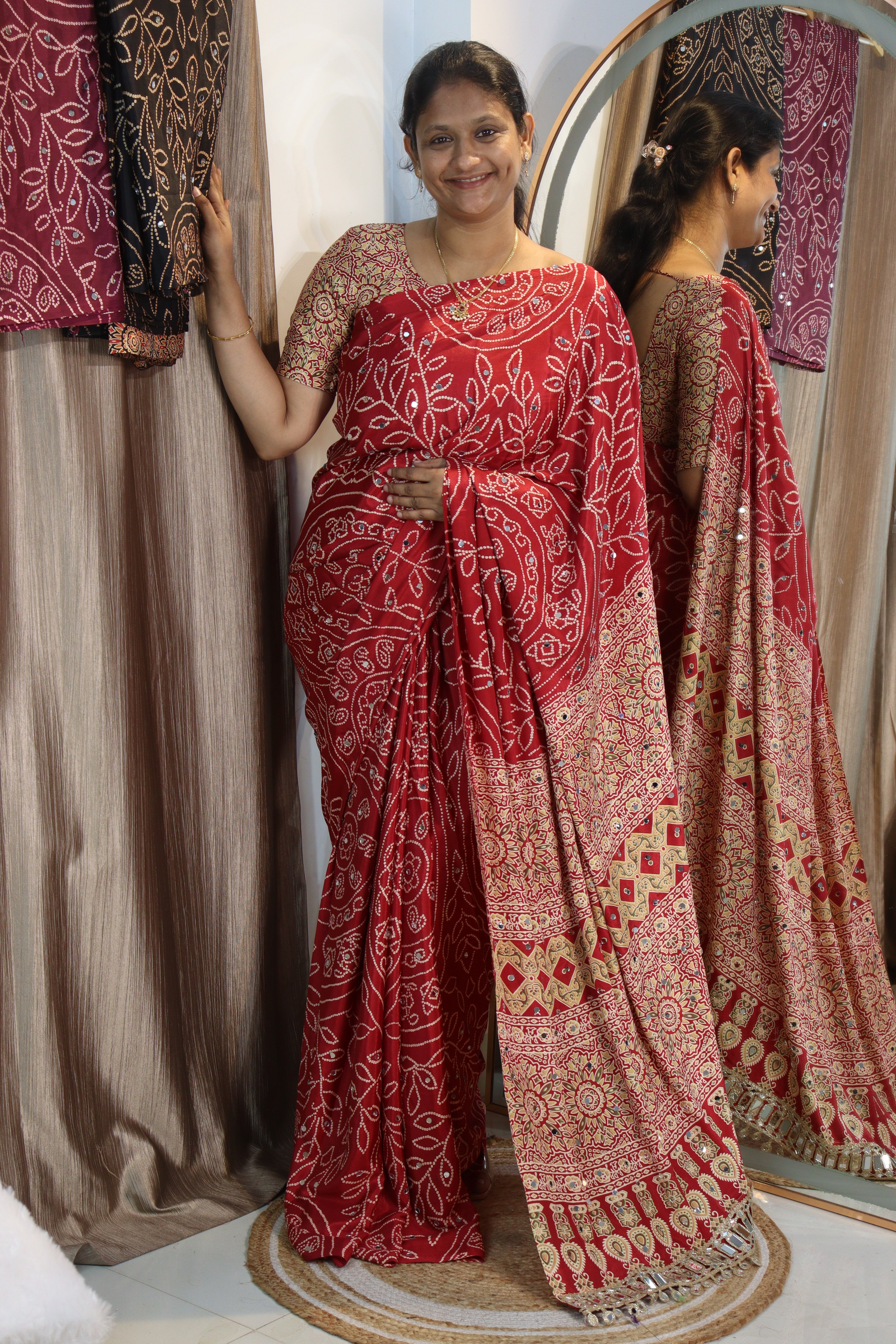Anshu : Ajrak viscose silk sarees