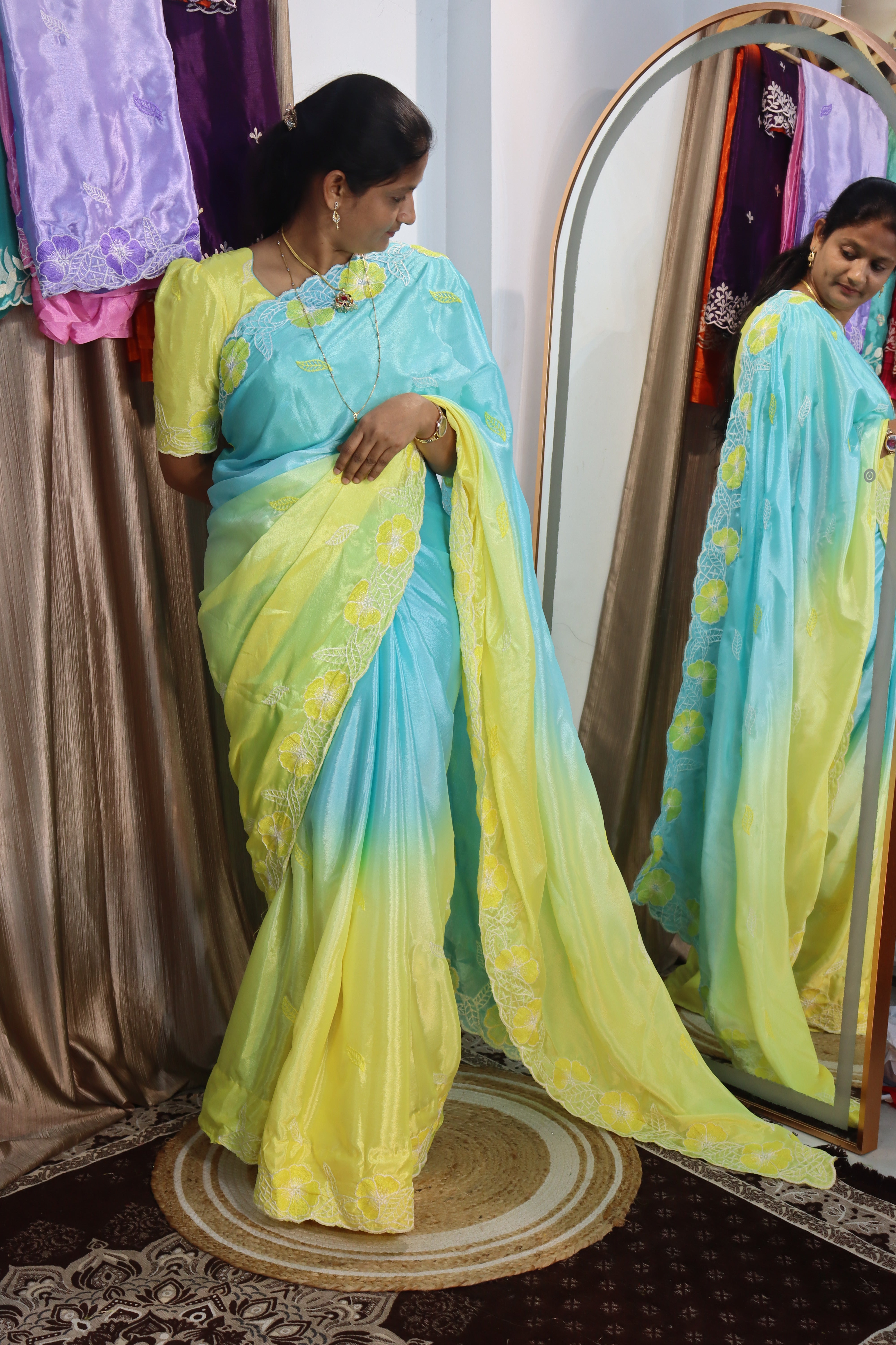 Jiya: Soft Chinnon silk sarees