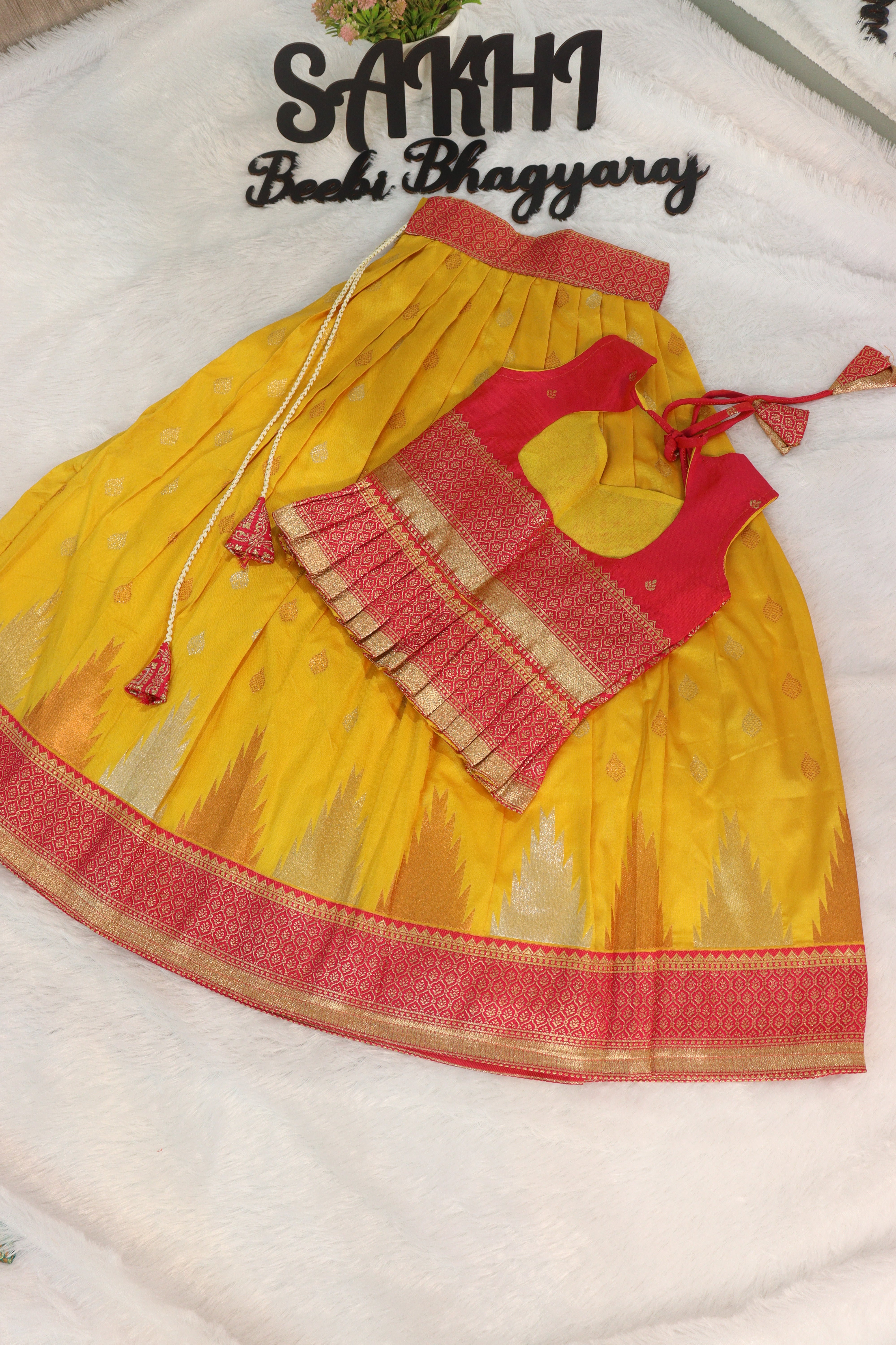 Pranavi: pattu Lehengas for kids