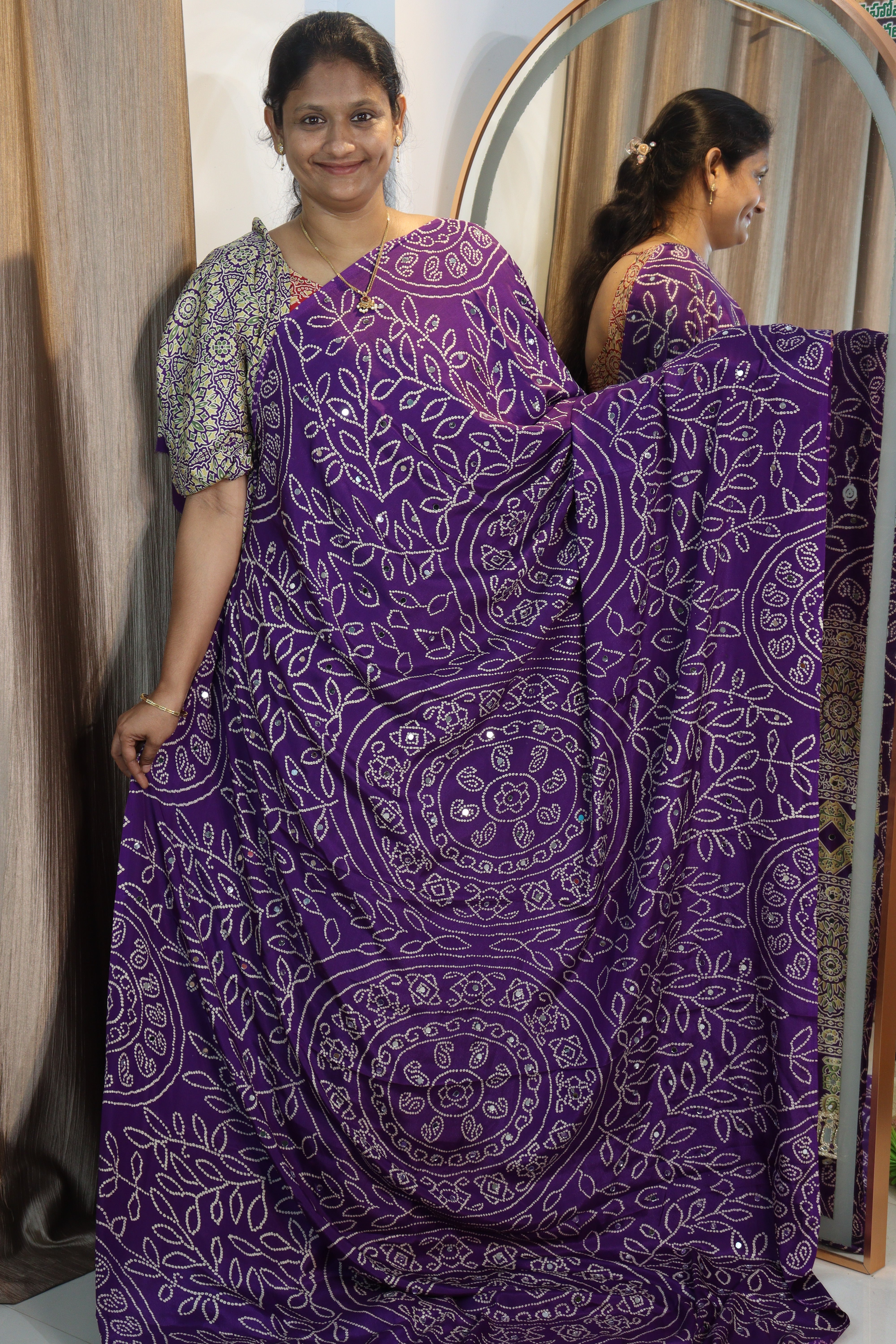 Anshu : Ajrak viscose silk sarees
