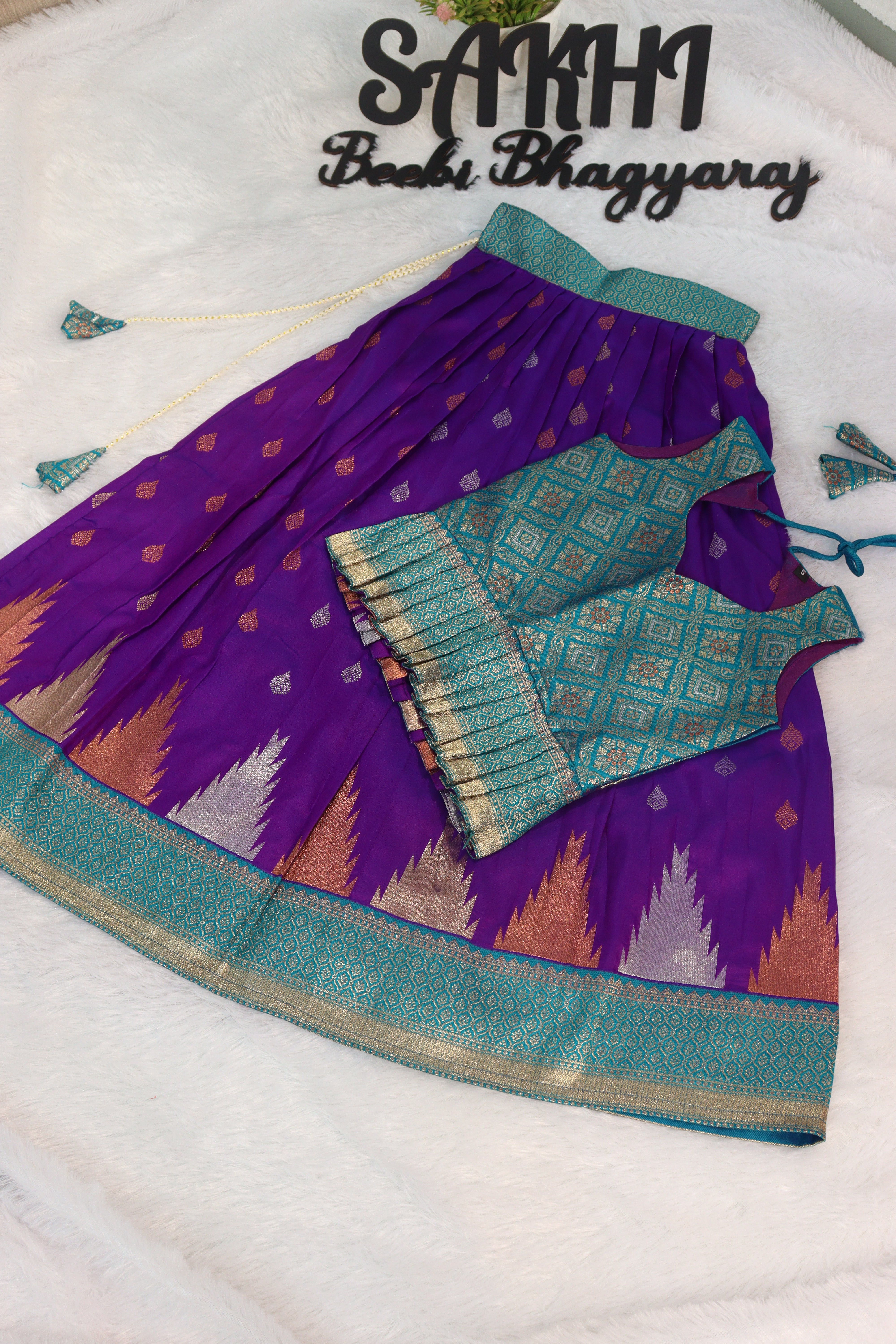 Pranavi: pattu Lehengas for kids