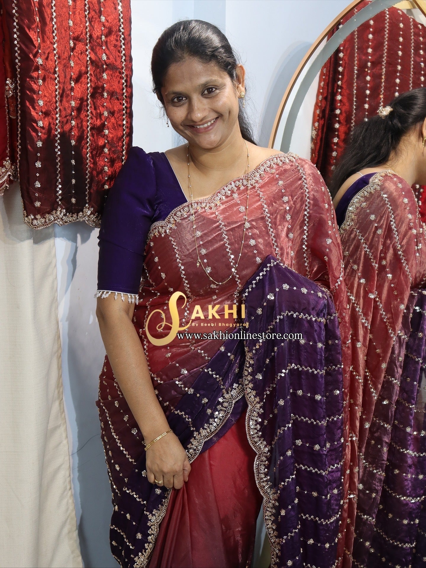 Gold Beed work Space silks premium