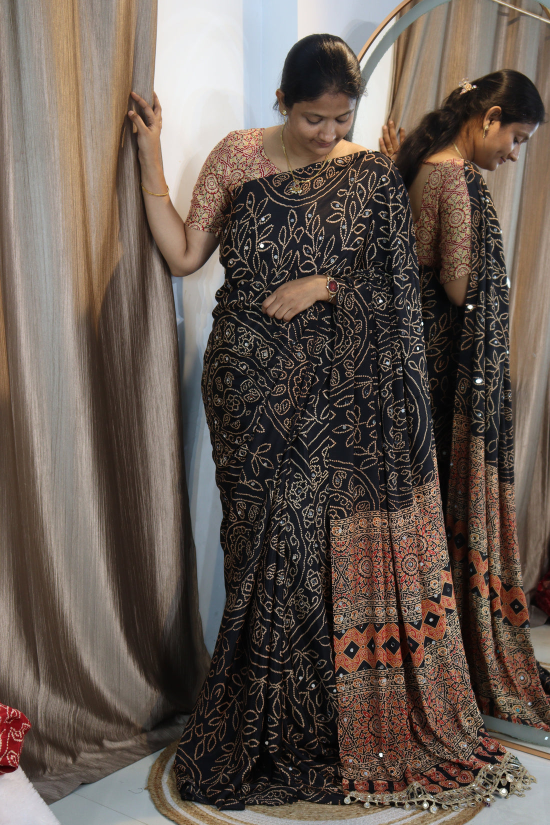 Anshu : Ajrak viscose silk sarees
