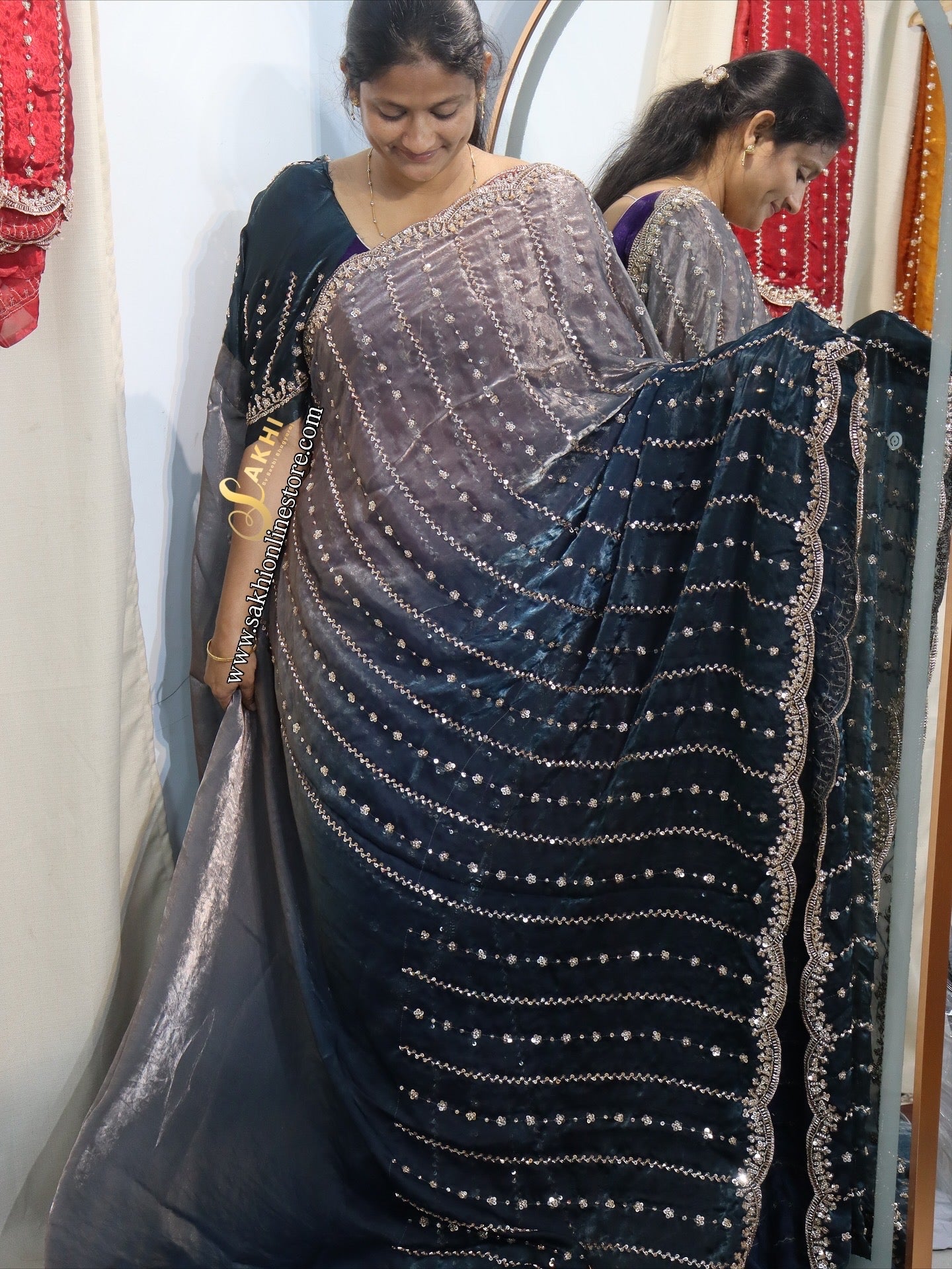 Gold Beed work Space silks premium
