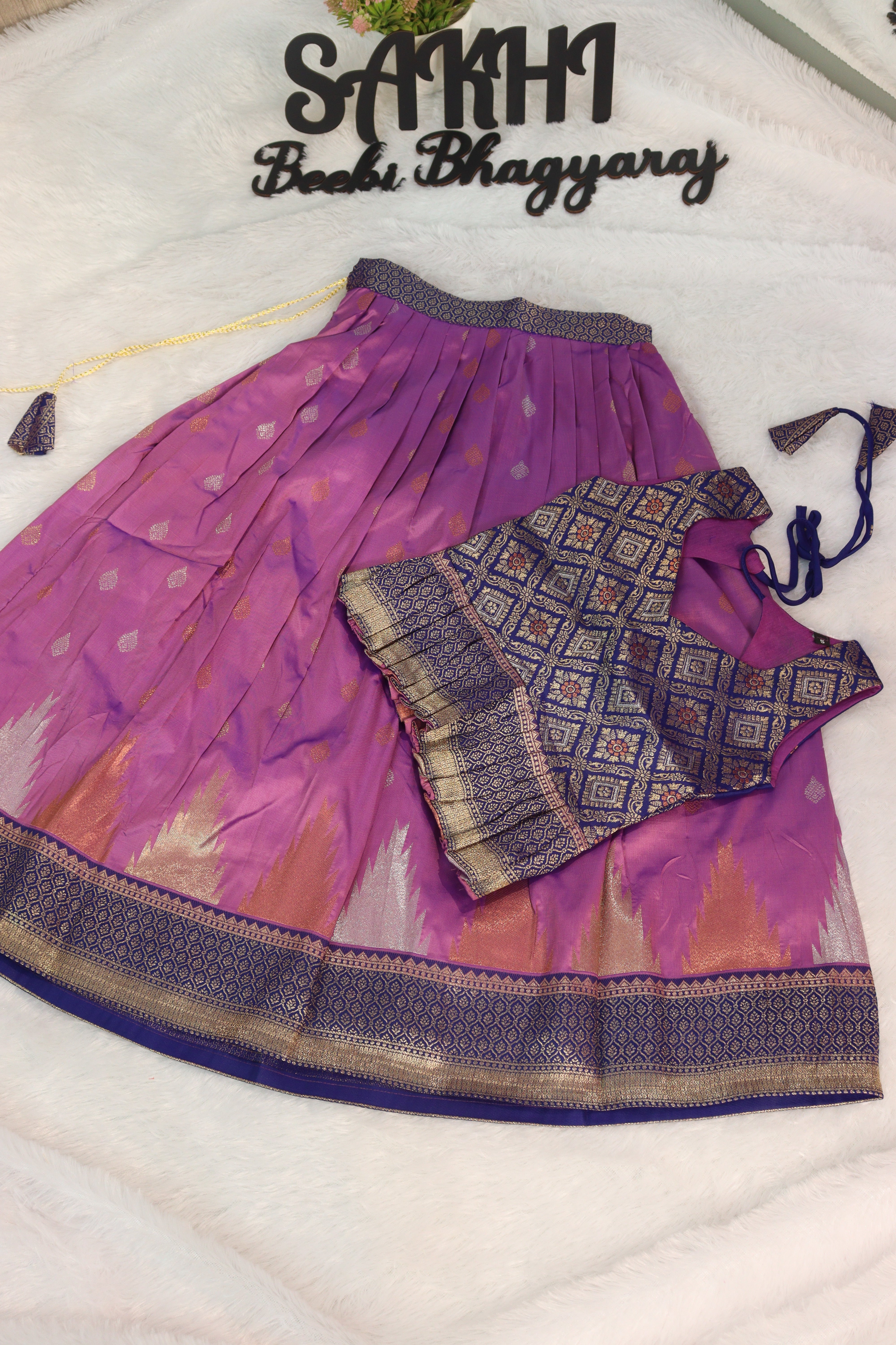 Pranavi: pattu Lehengas for kids