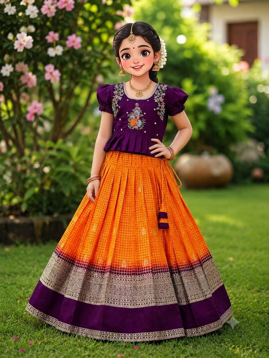 Chitra Traditional kids lehenga