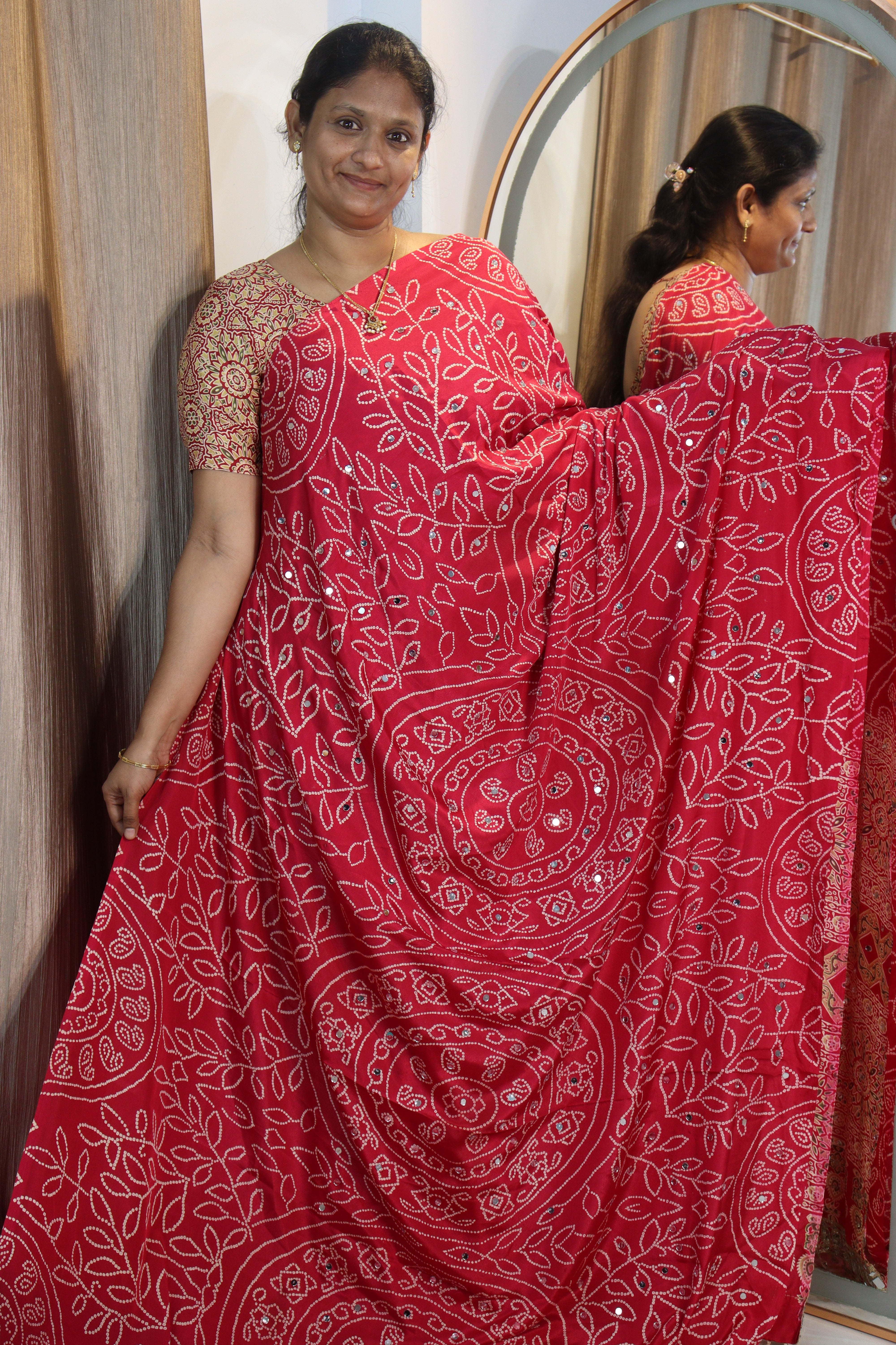 Anshu : Ajrak viscose silk sarees