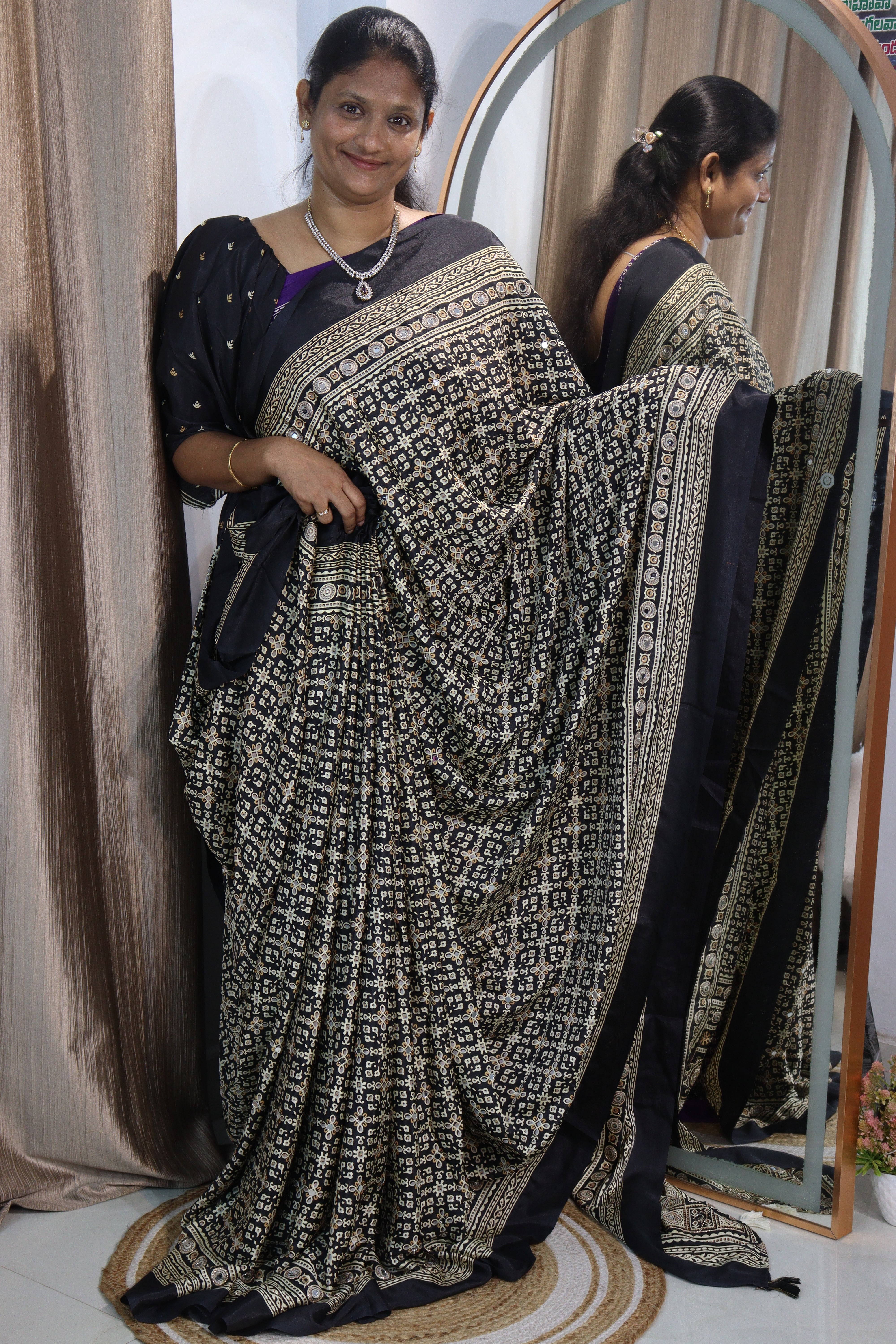 Anjali: Mirror work sarees