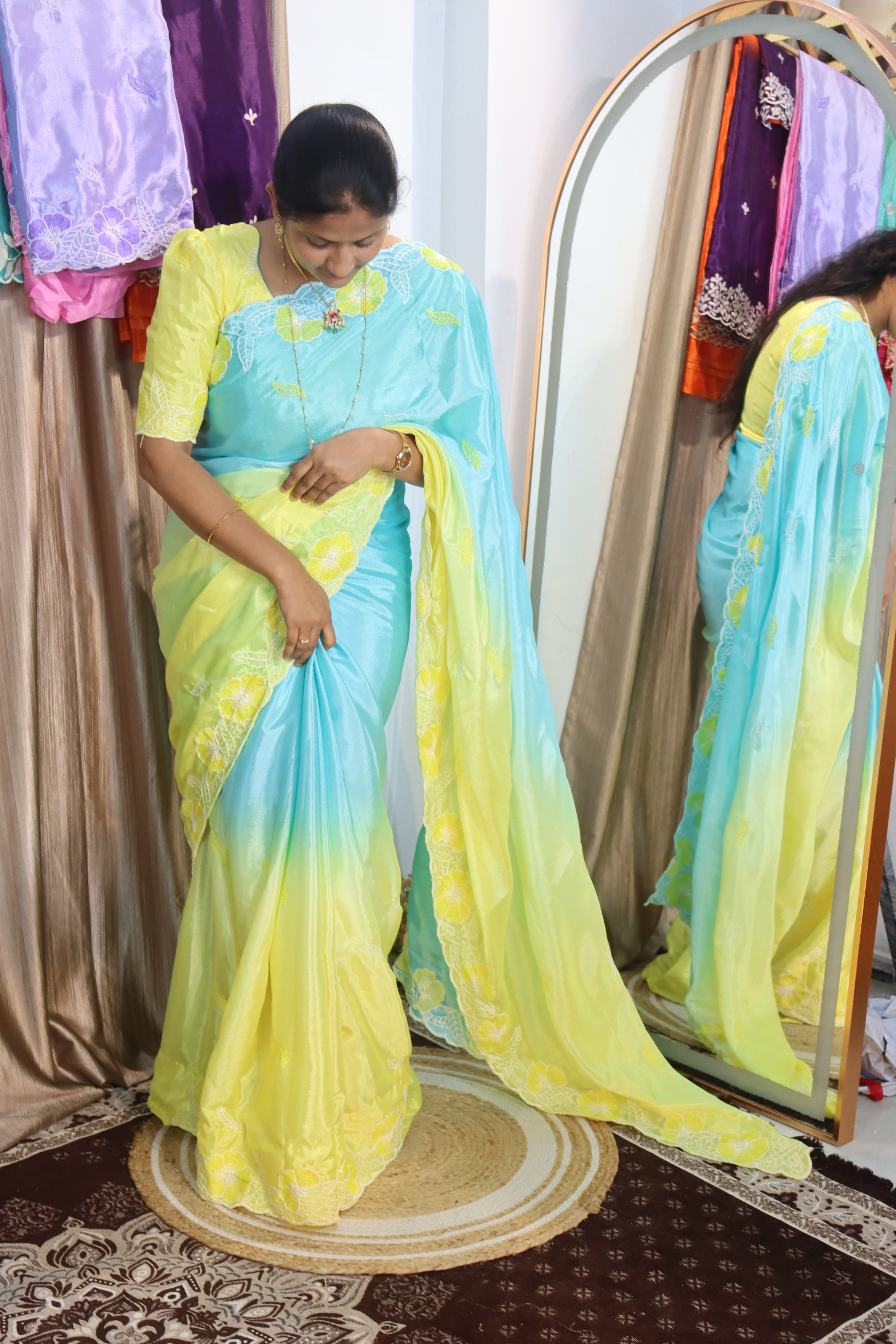 Jiya: Soft Chinnon silk sarees