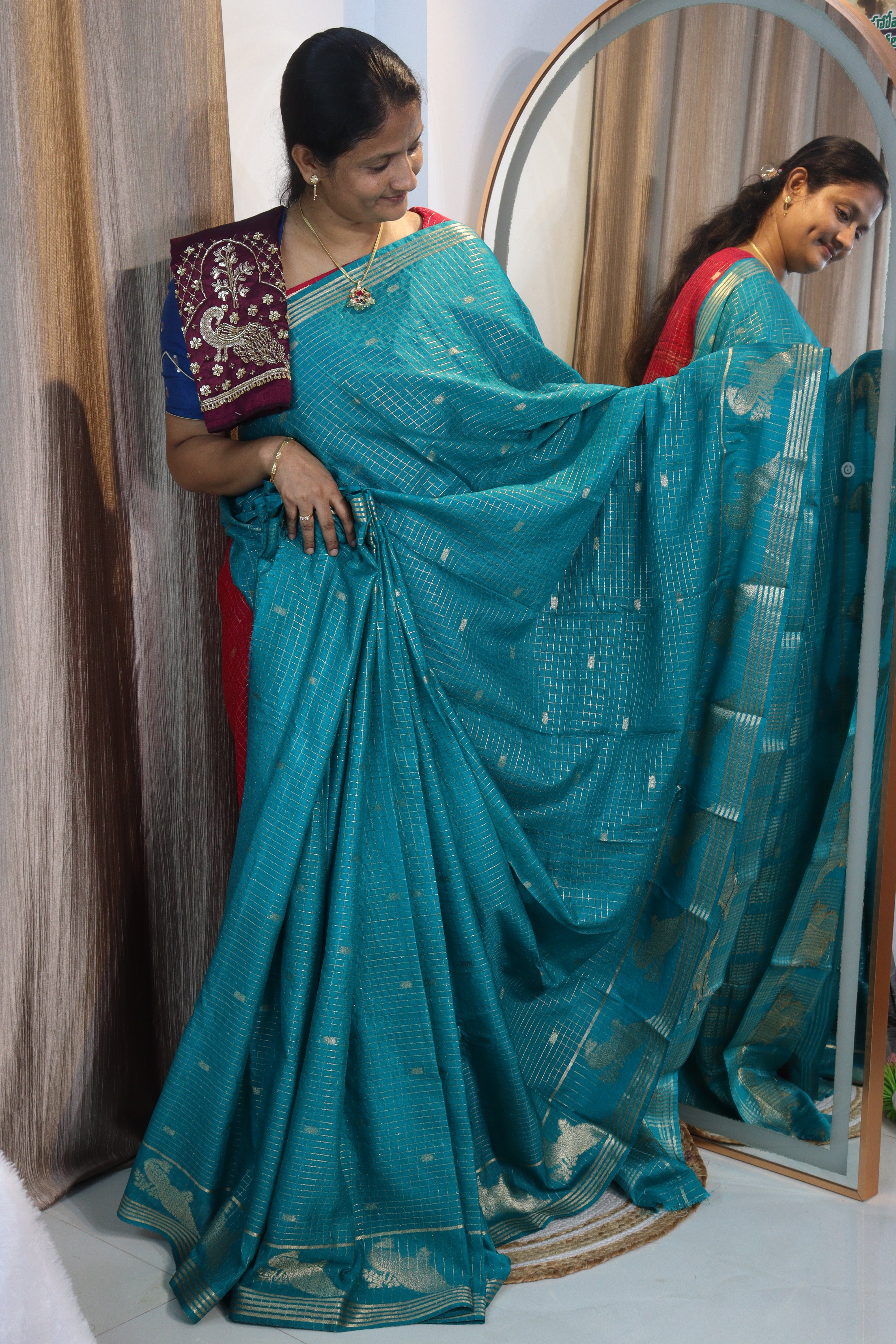 Sheya: Vintage sarees + Maggam work Blouse