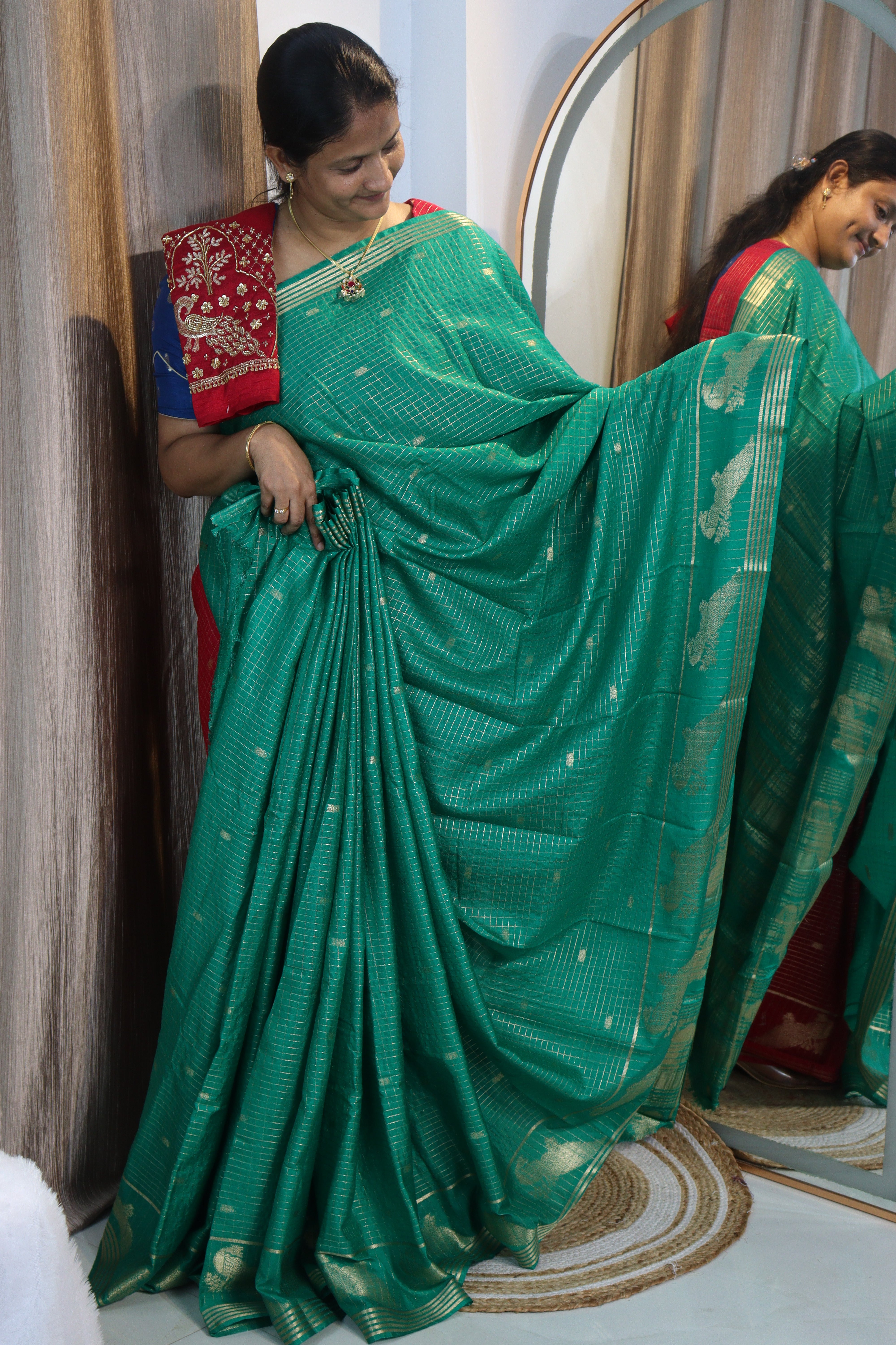 Sheya: Vintage sarees + Maggam work Blouse