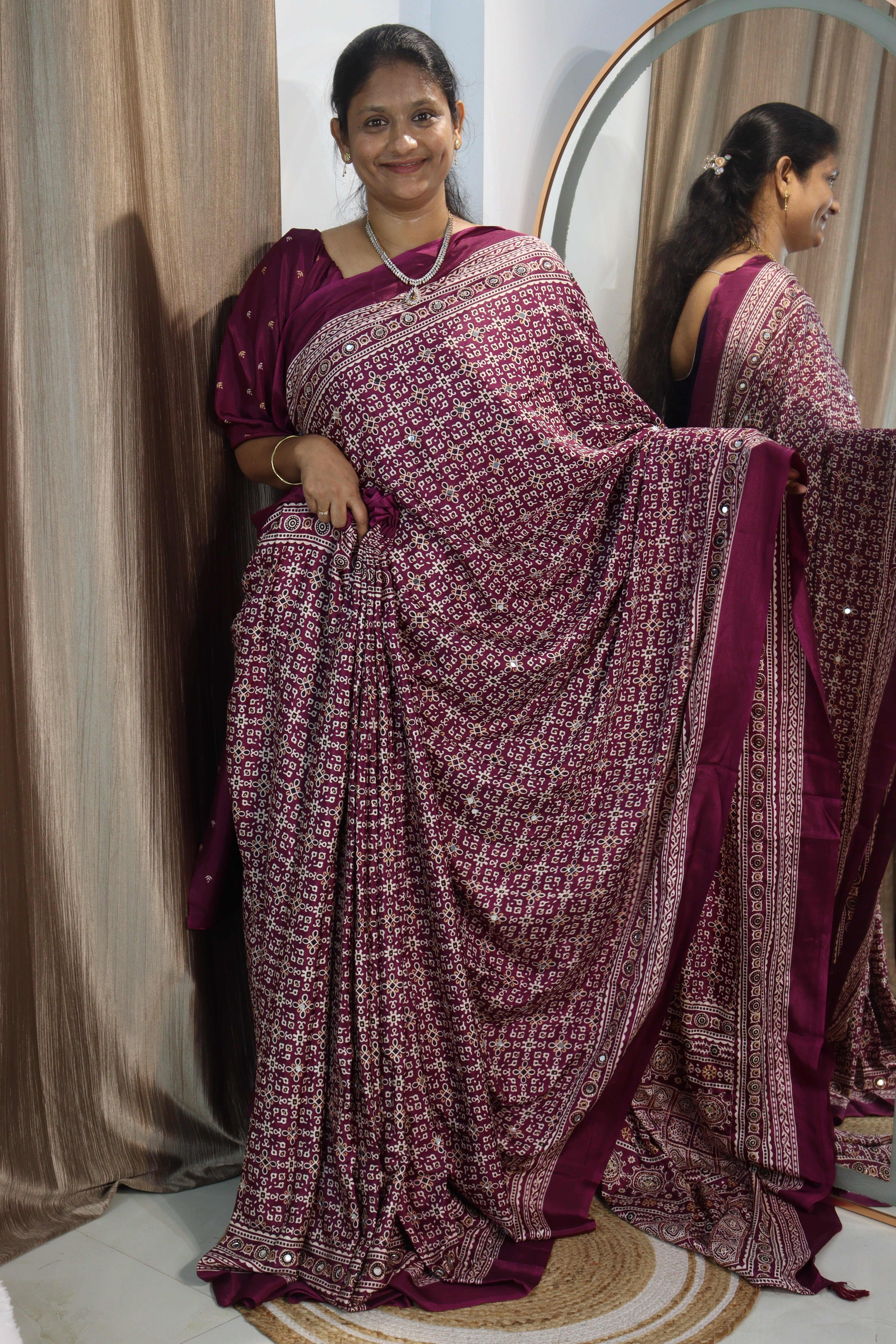 Anjali: Mirror work sarees