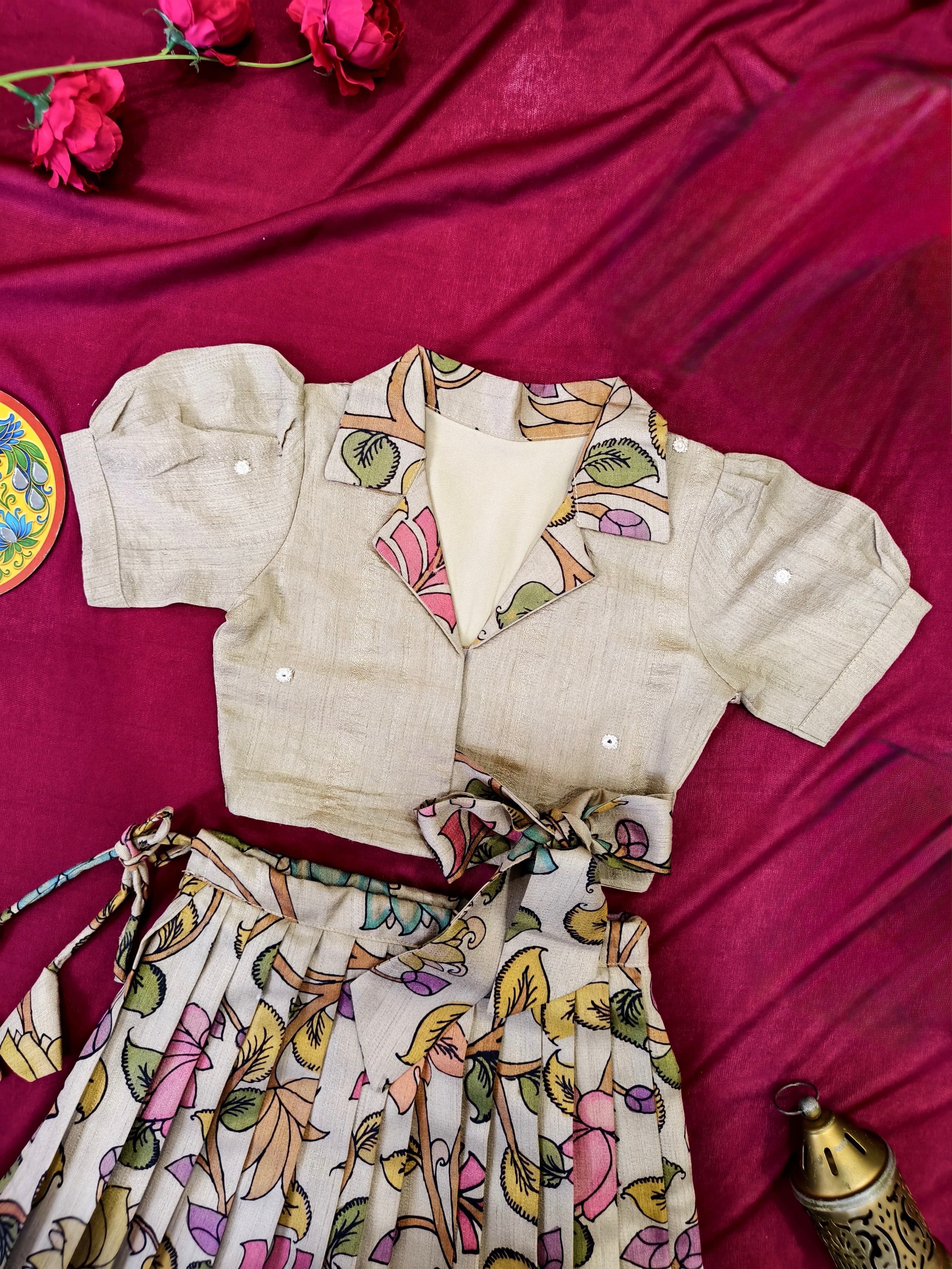 Kalamkari Lehenga for kids