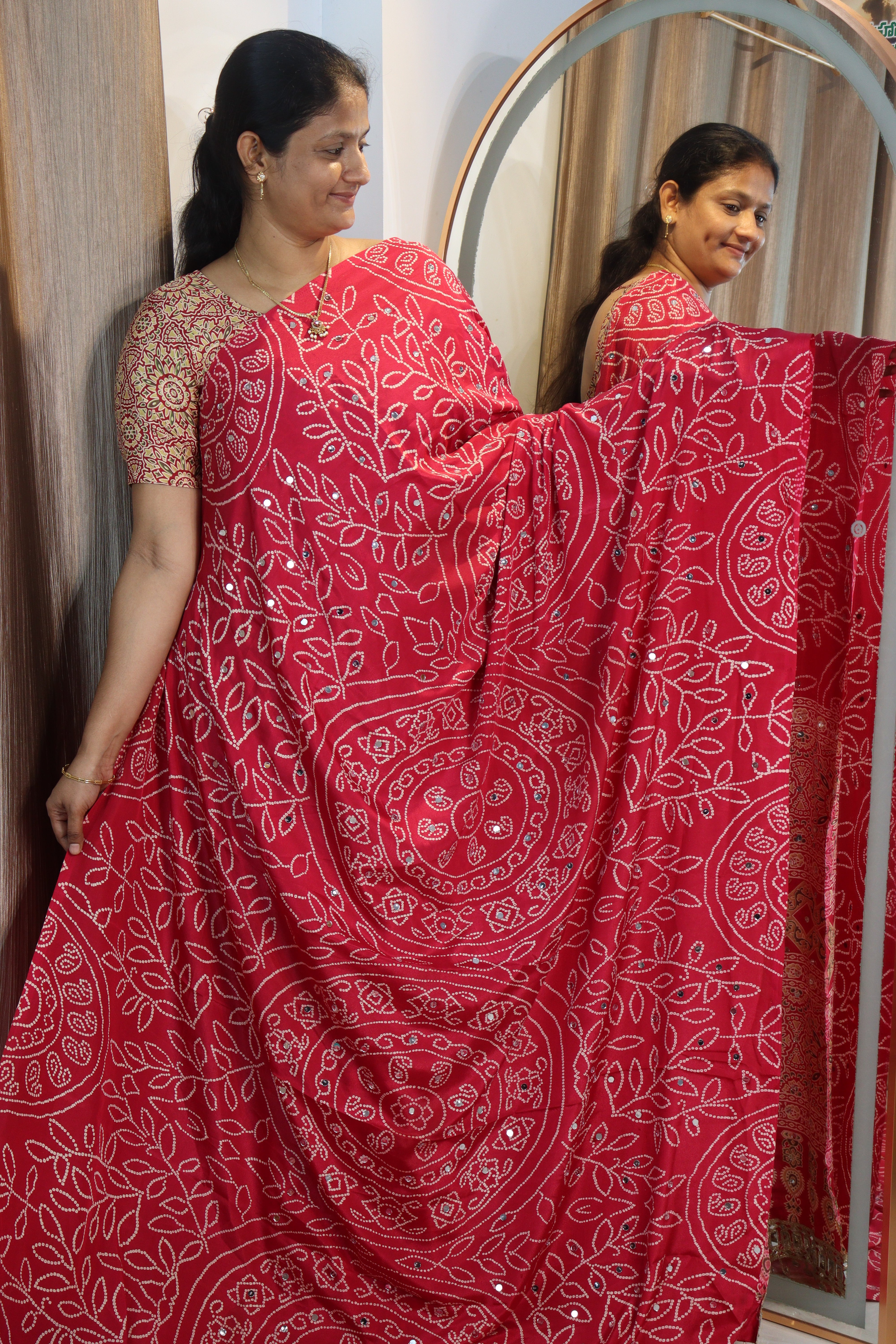 Anshu : Ajrak viscose silk sarees