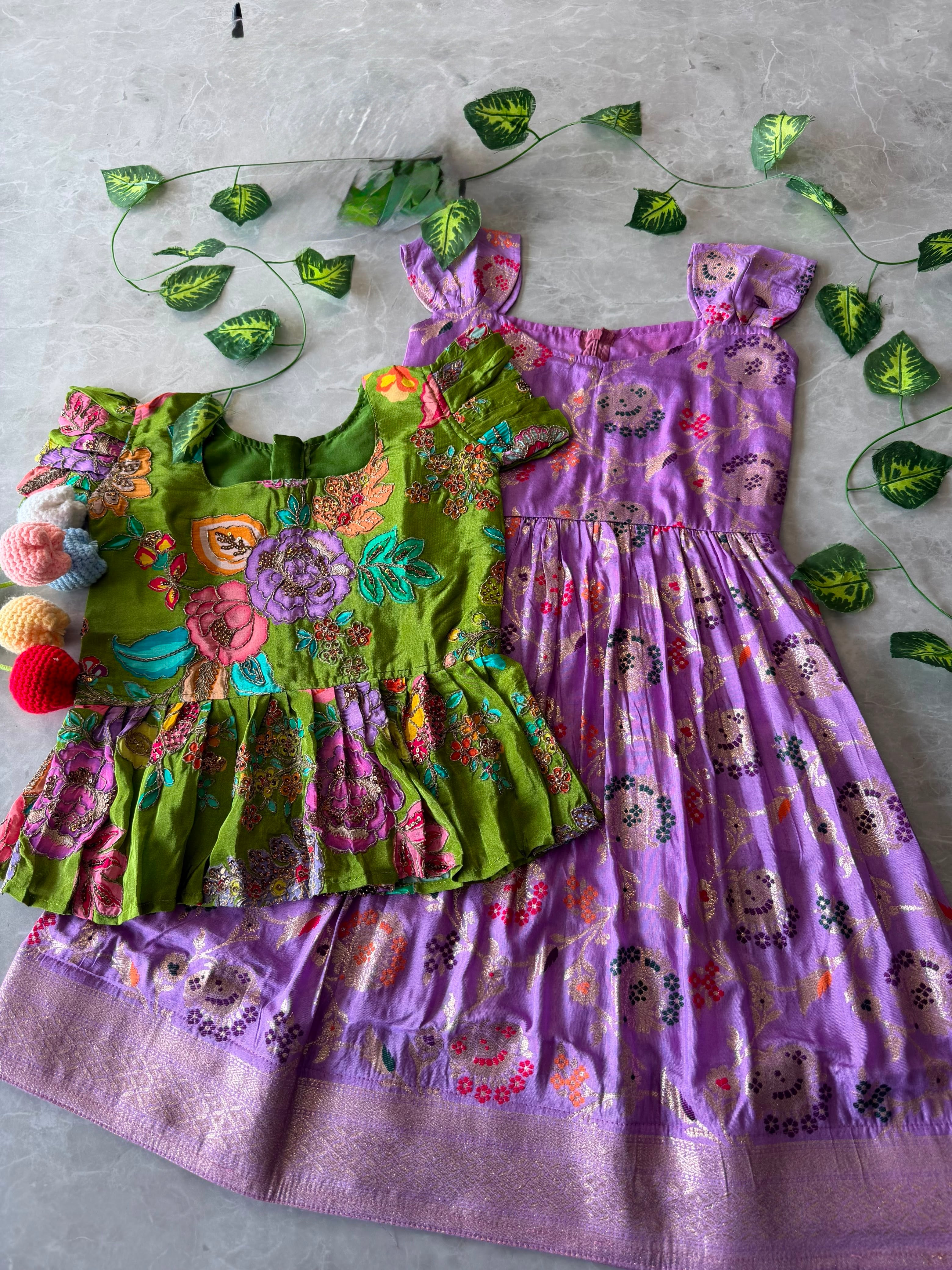 Dharvi : 2 in one kids frocks