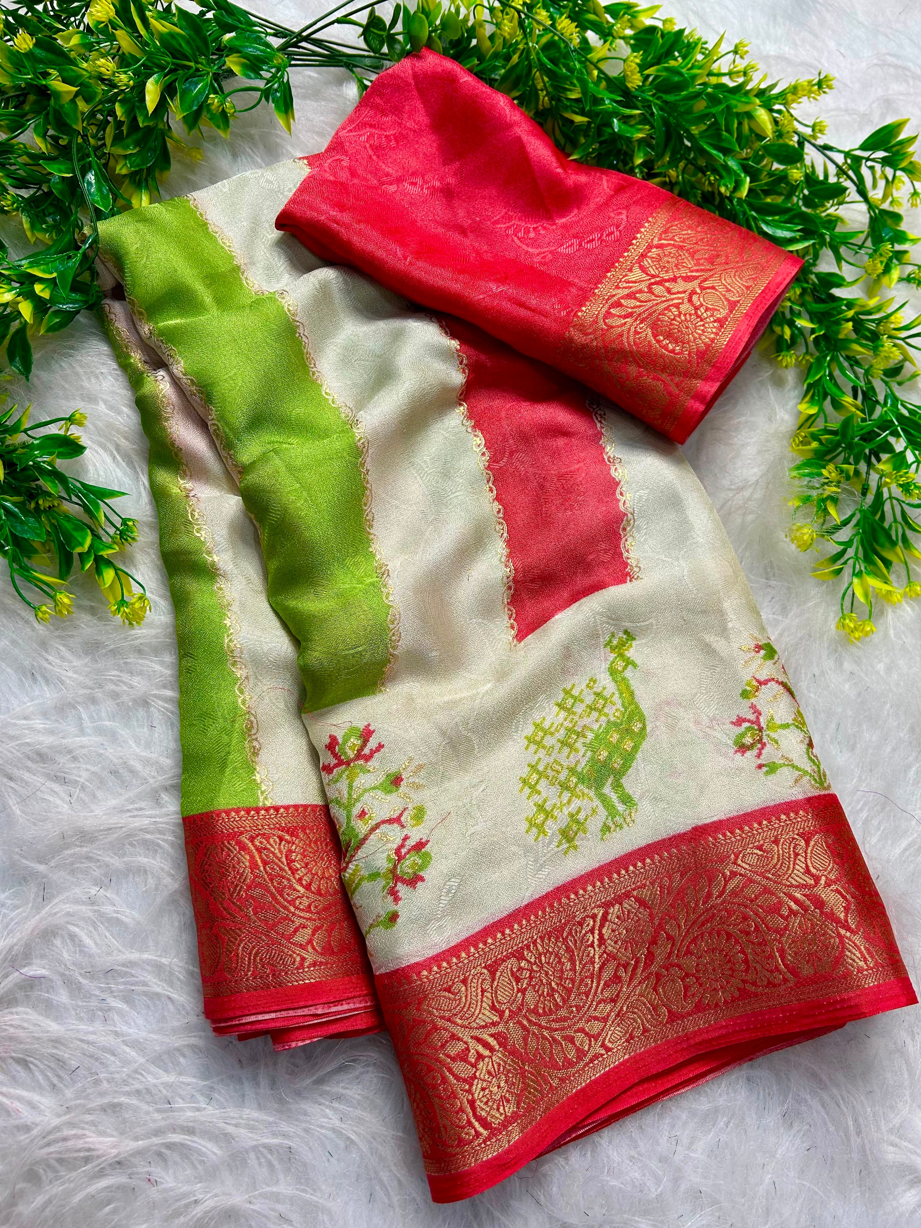 Budget Sarees in Marsh mallow