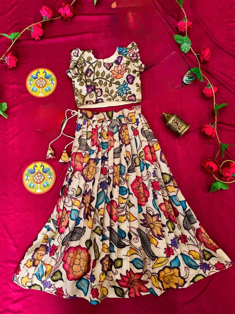 Kalamkari Kids Lehenga 💕🥰