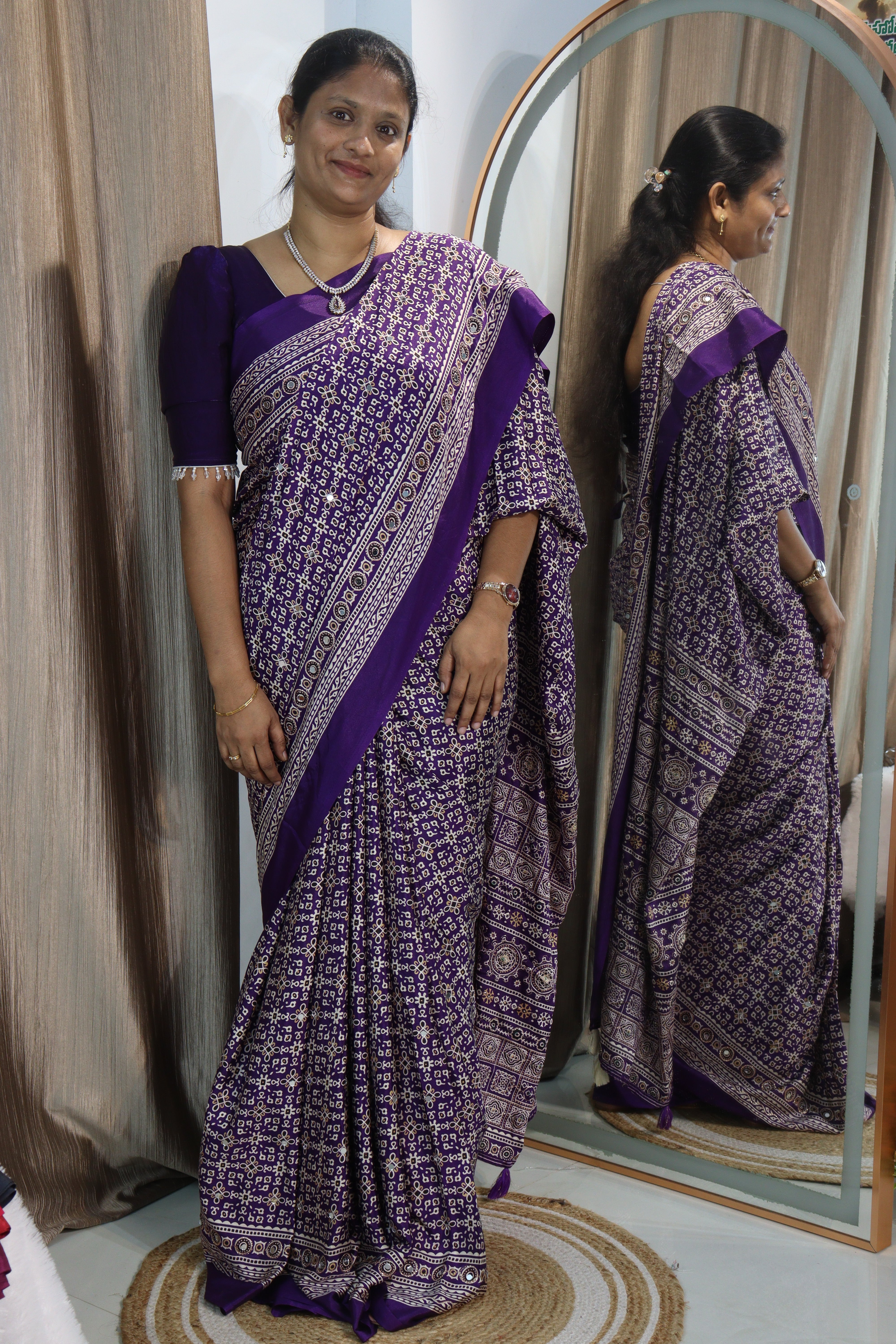 Anjali: Mirror work sarees