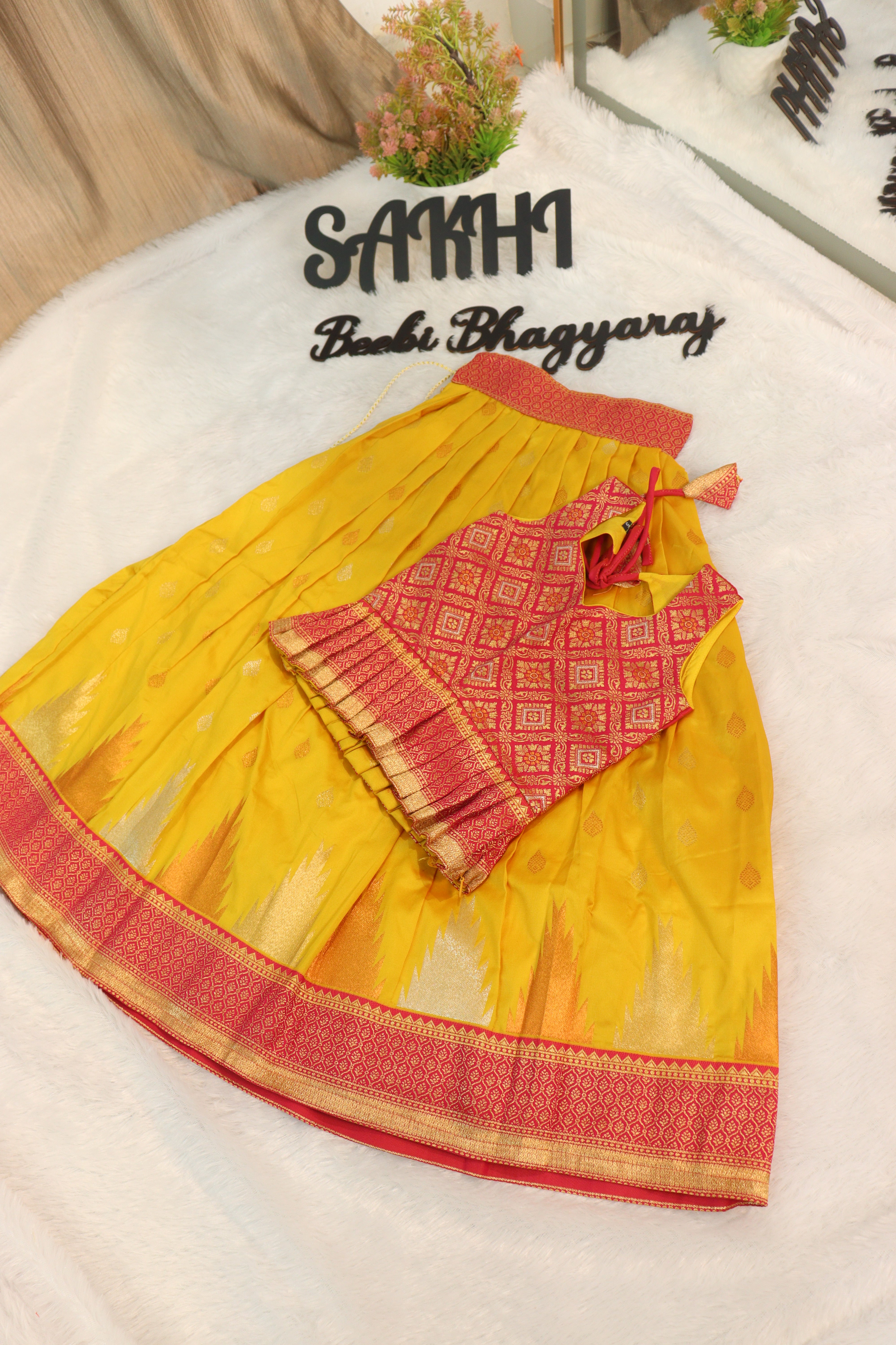 Pranavi: pattu Lehengas for kids