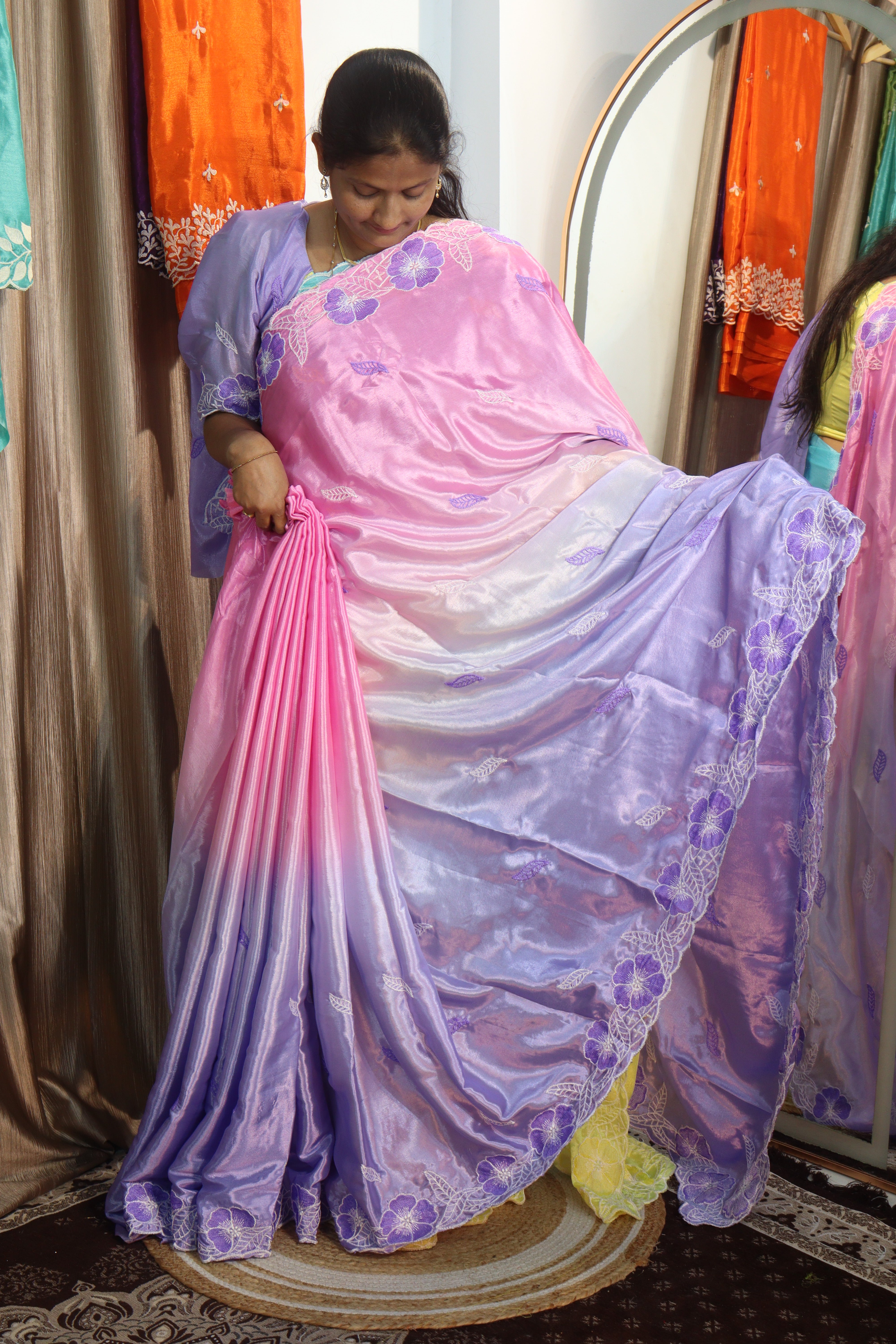 Jiya: Soft Chinnon silk sarees