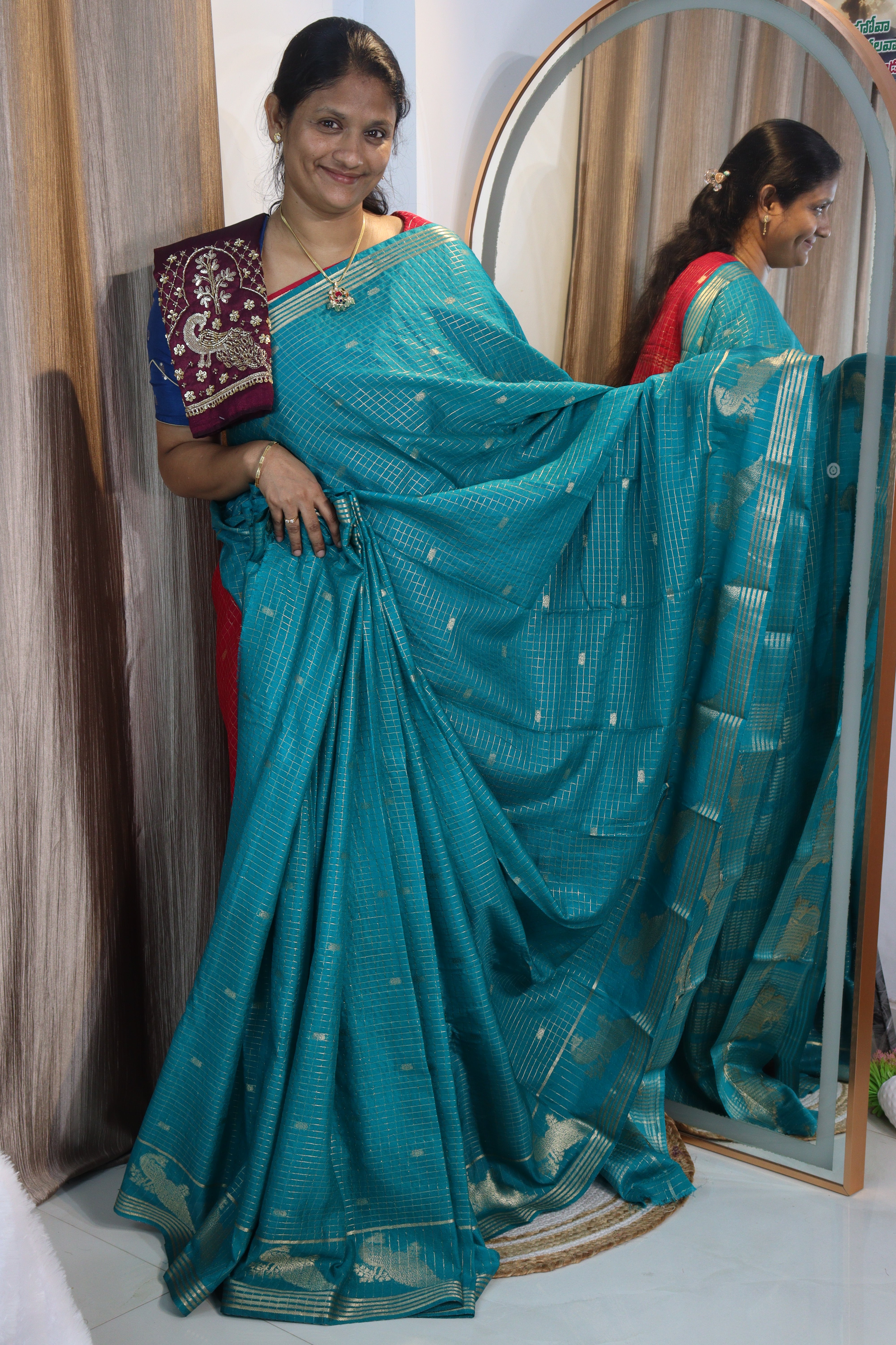 Sheya: Vintage sarees + Maggam work Blouse