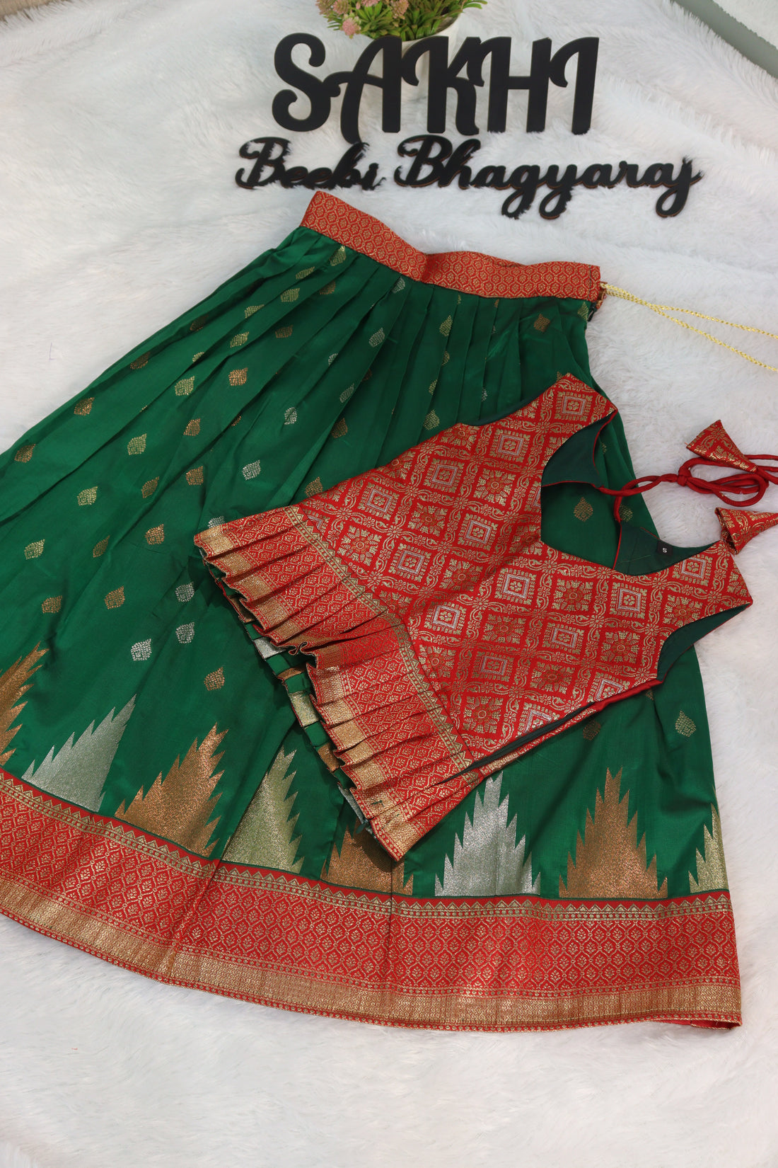 Pranavi: pattu Lehengas for kids