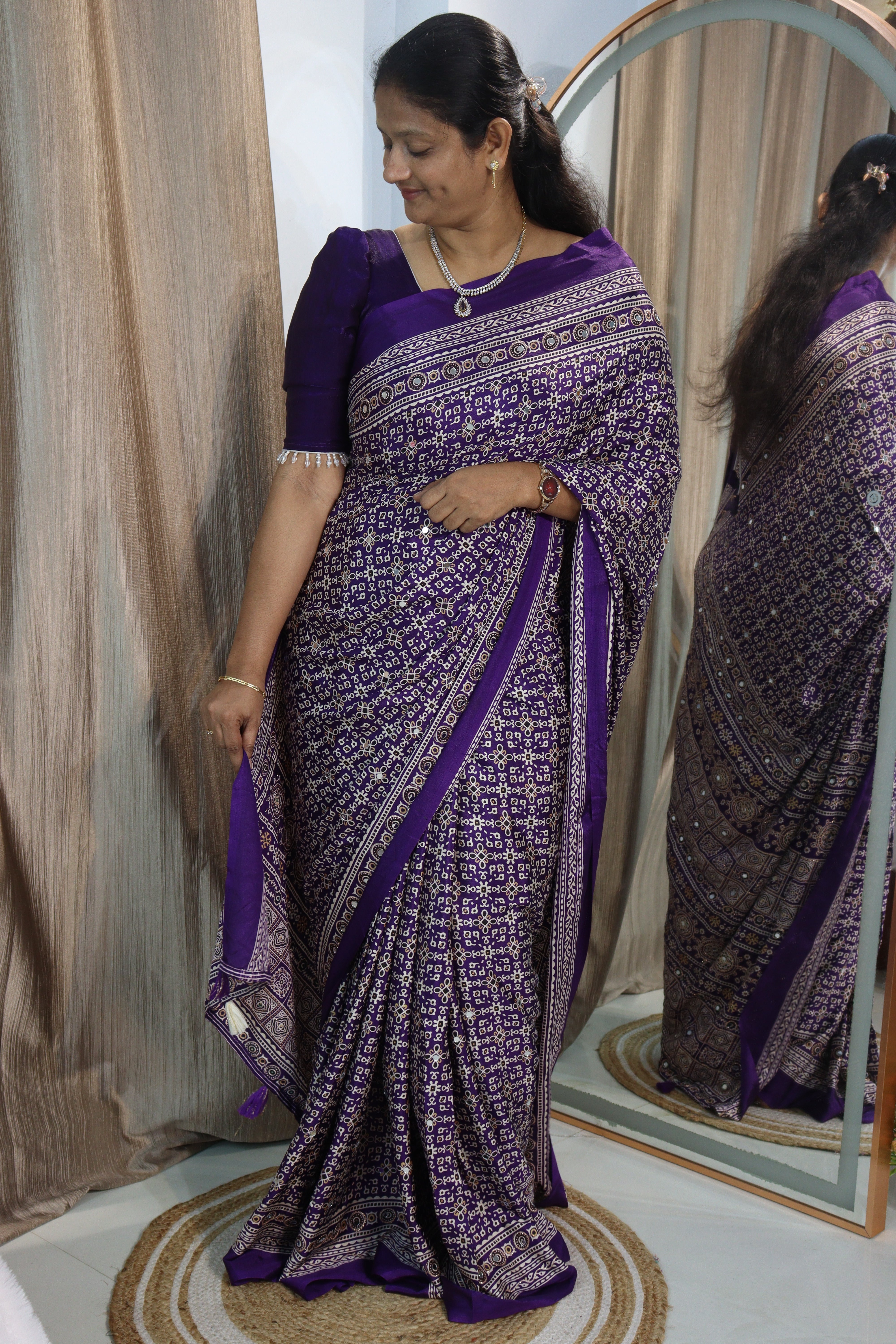 Anjali: Mirror work sarees