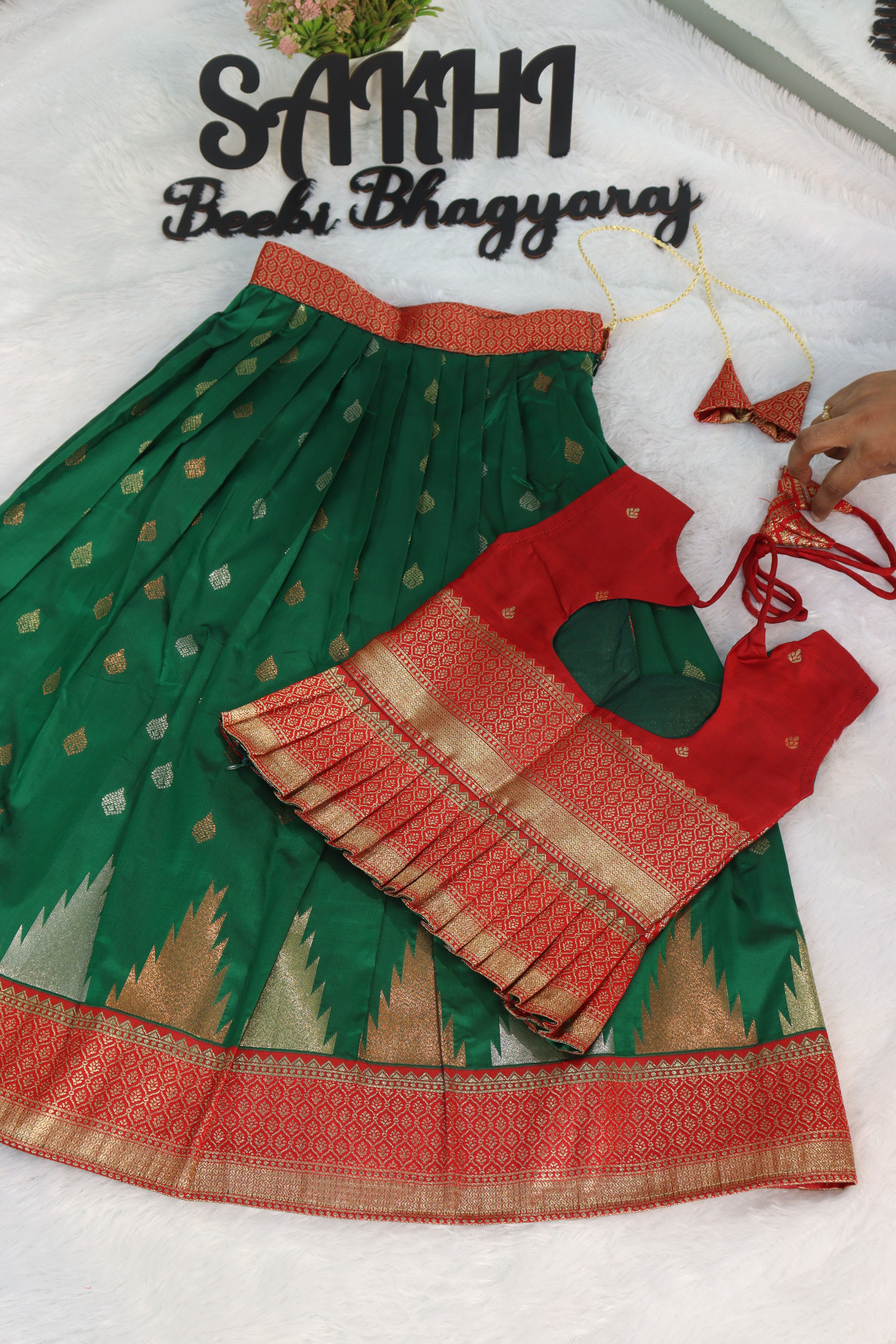 Pranavi: pattu Lehengas for kids