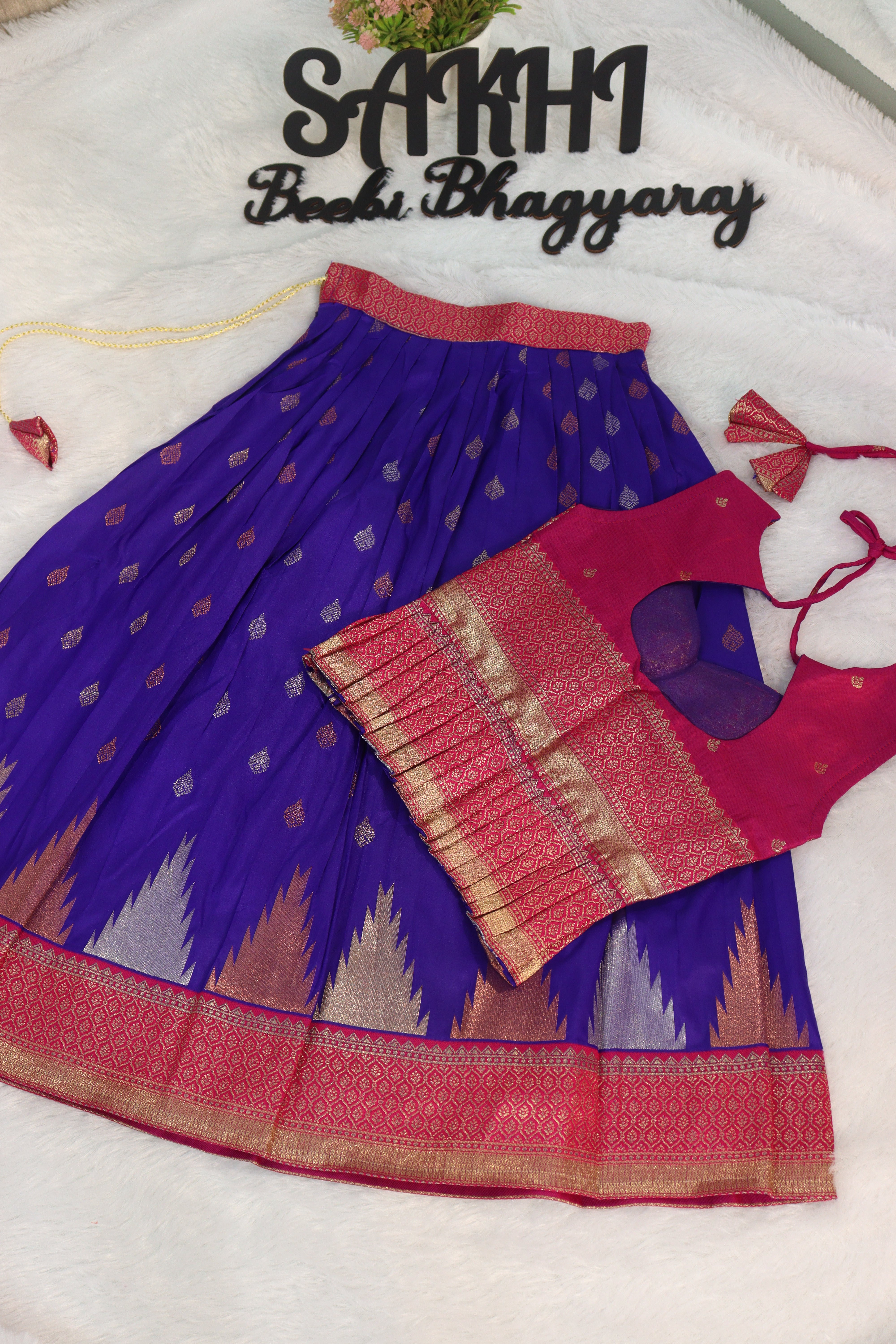 Pranavi: pattu Lehengas for kids