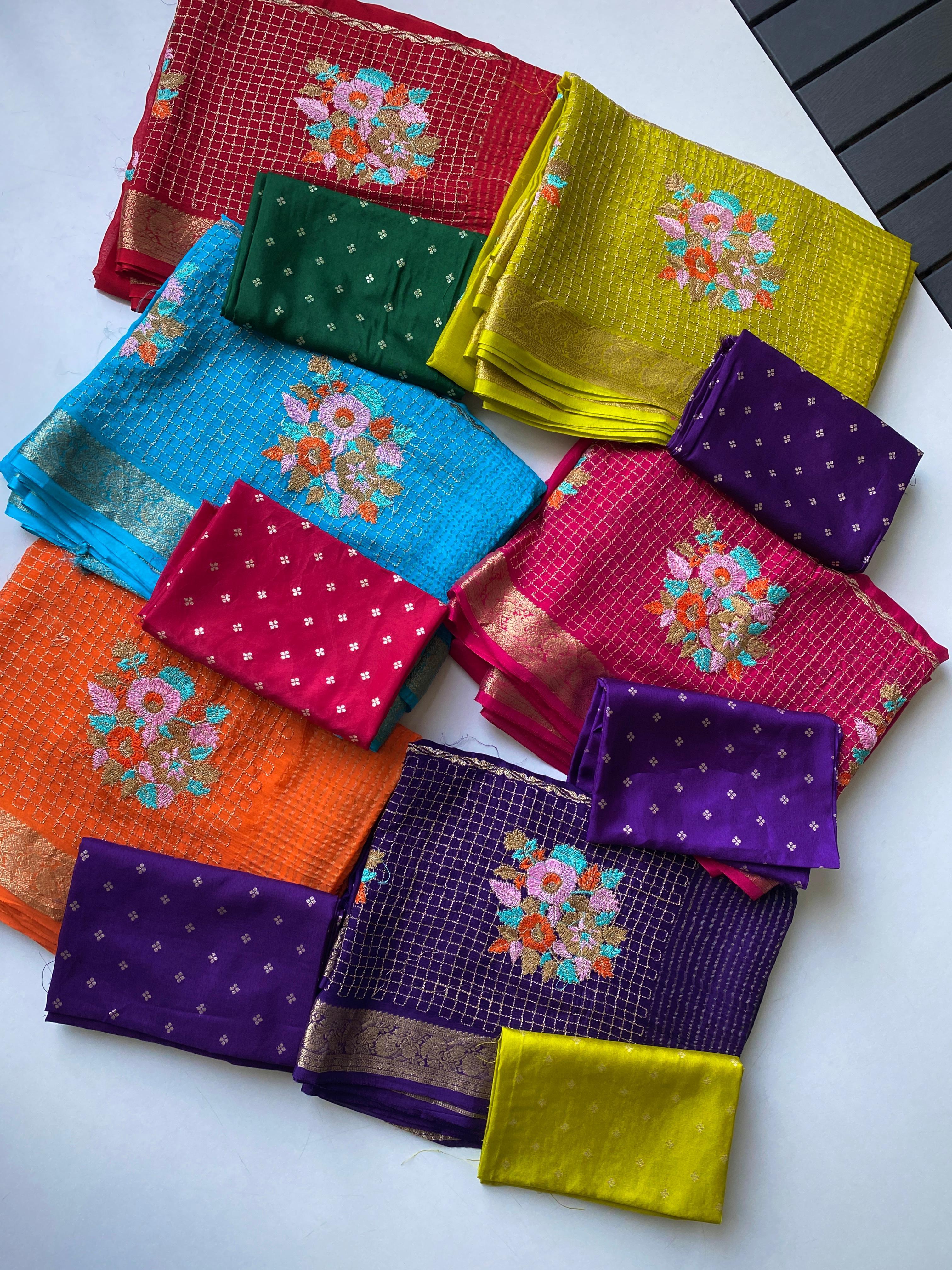 Premium Chinnon Chiffon Sarees 💕