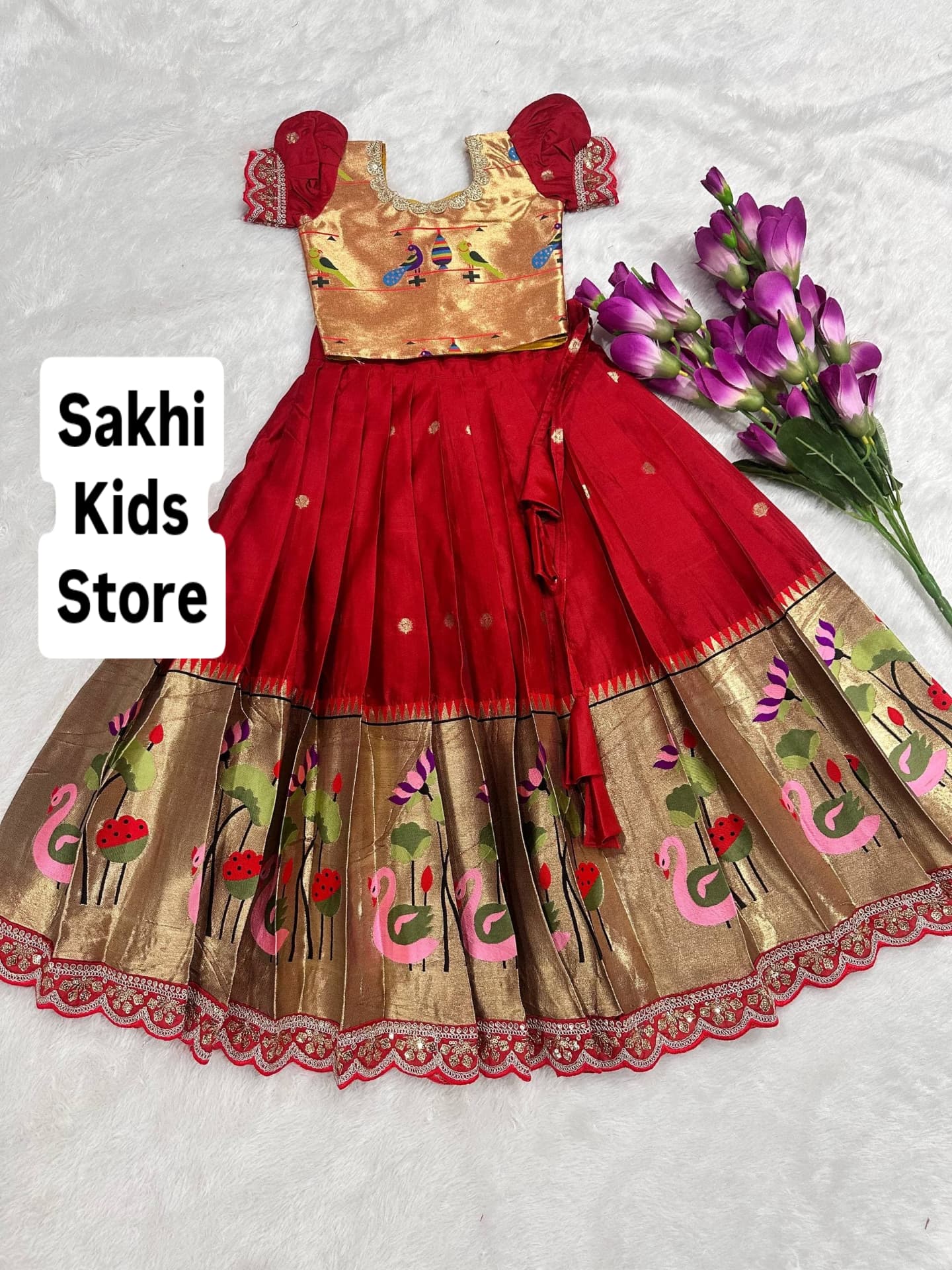 Paithani kids lehenga outfit