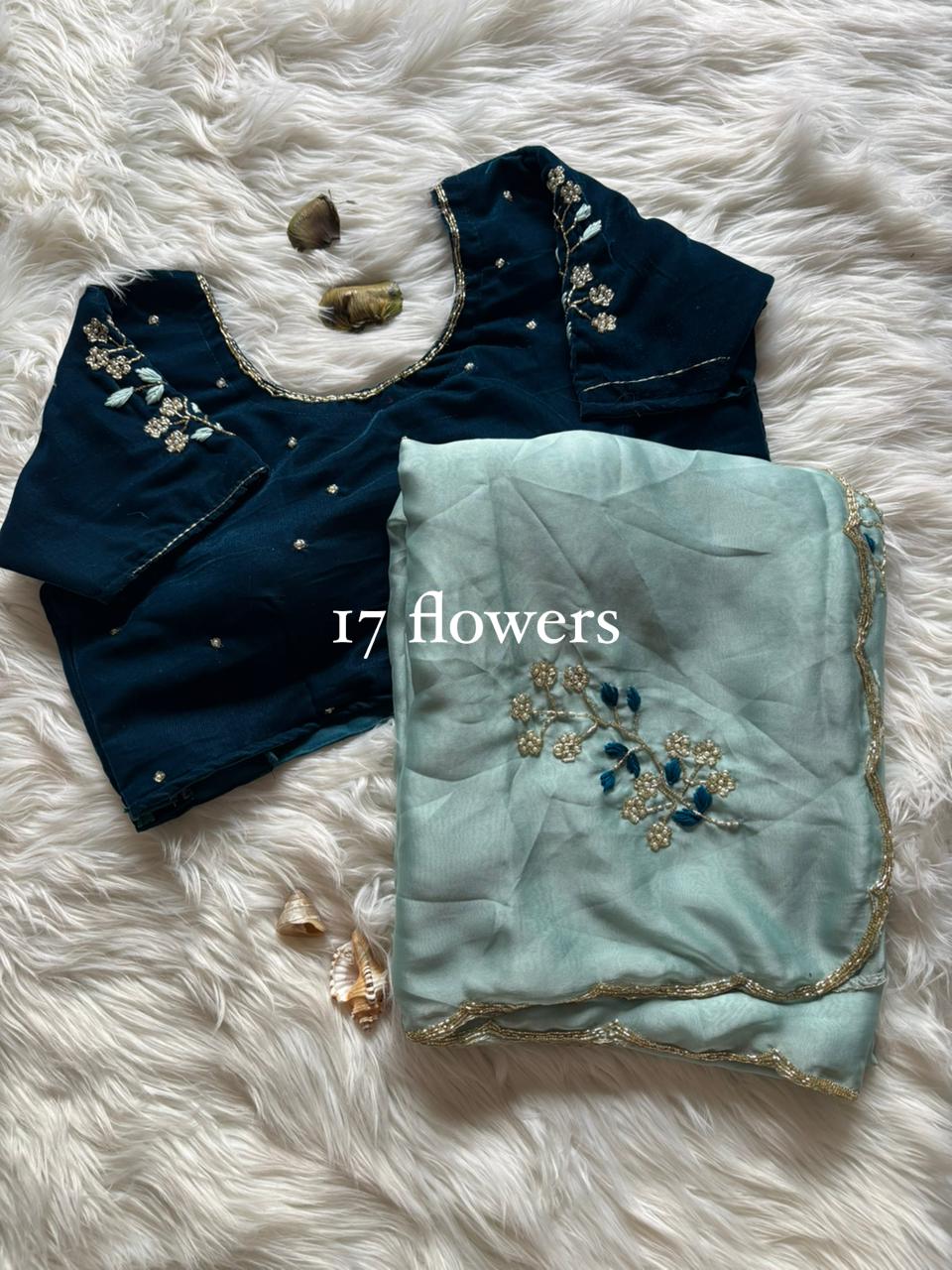 Floral Velvet : designer Saree