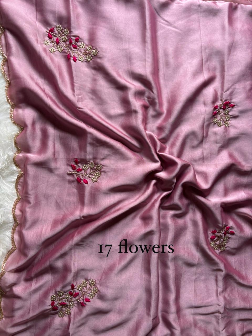 Floral Velvet : designer Saree