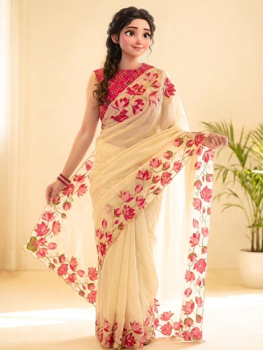 Classy Rose saree 💕