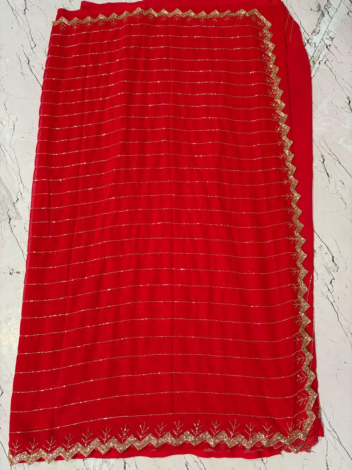 Rezina : Georgette handwork saree