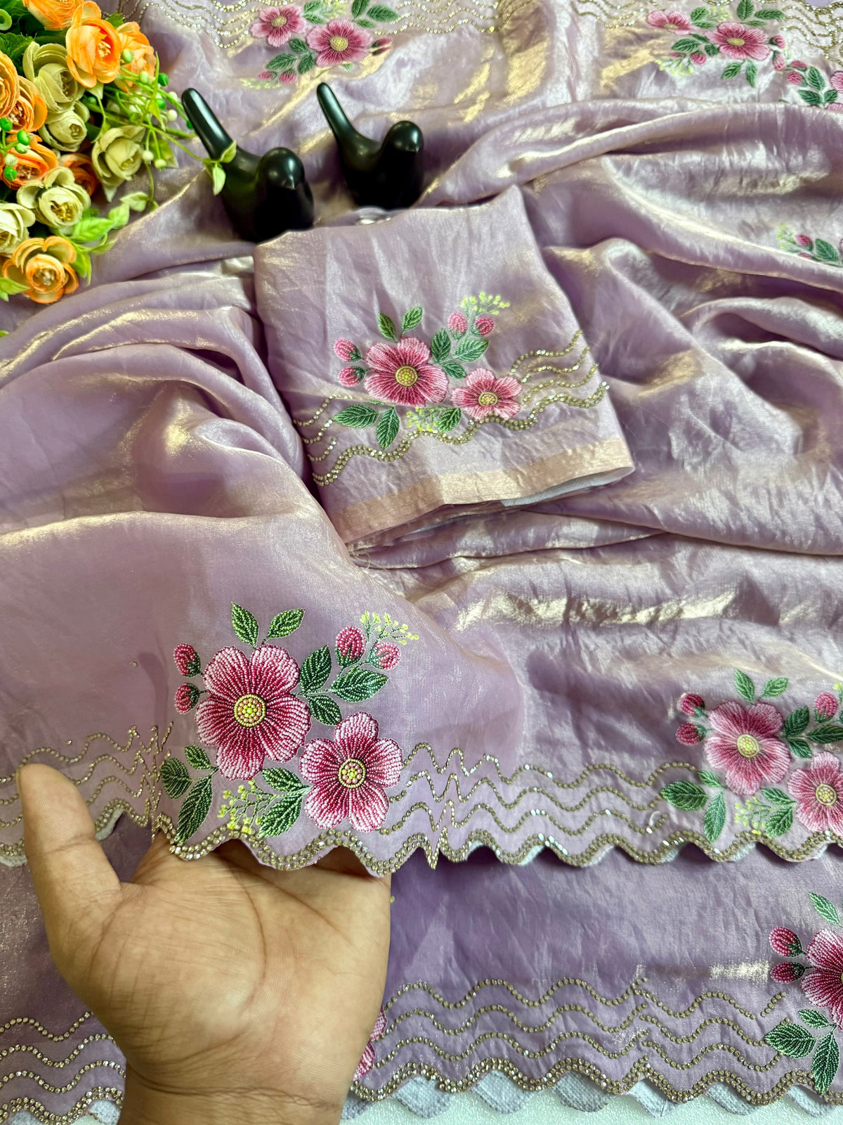 F satin Gorgeous designer sarees