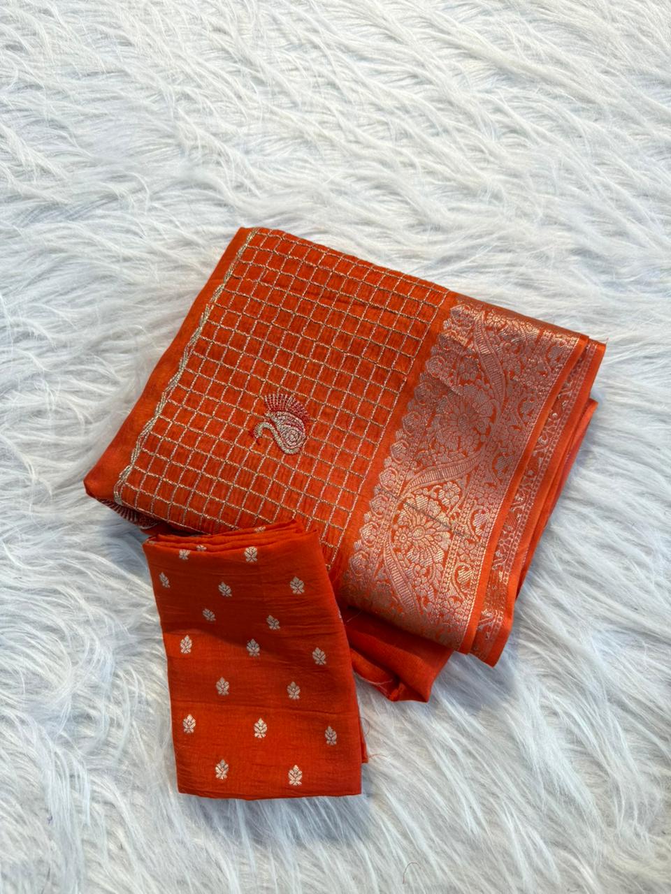 Vintage: Pure Viscose Crepe silk saree