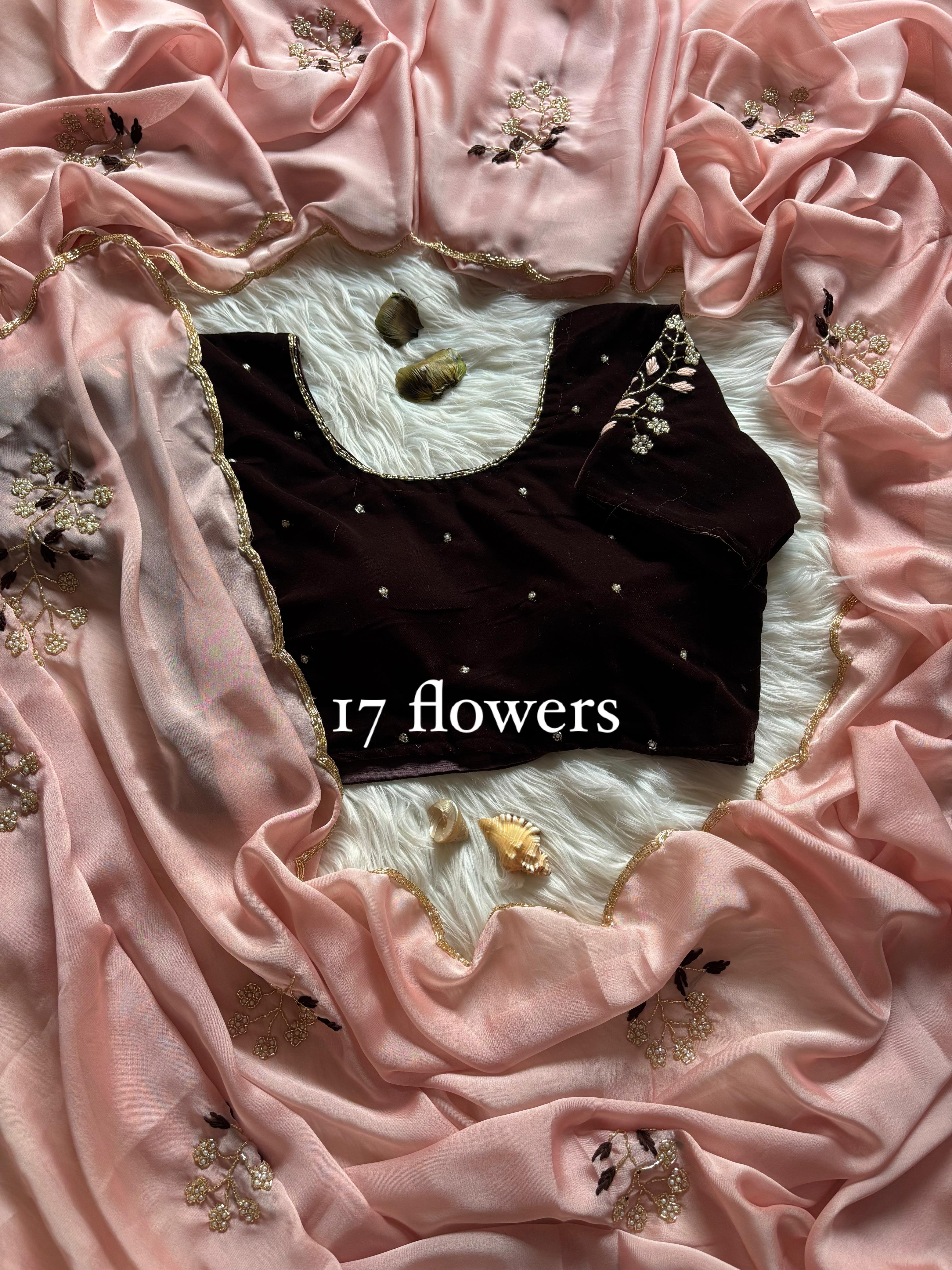 Floral Velvet : designer Saree