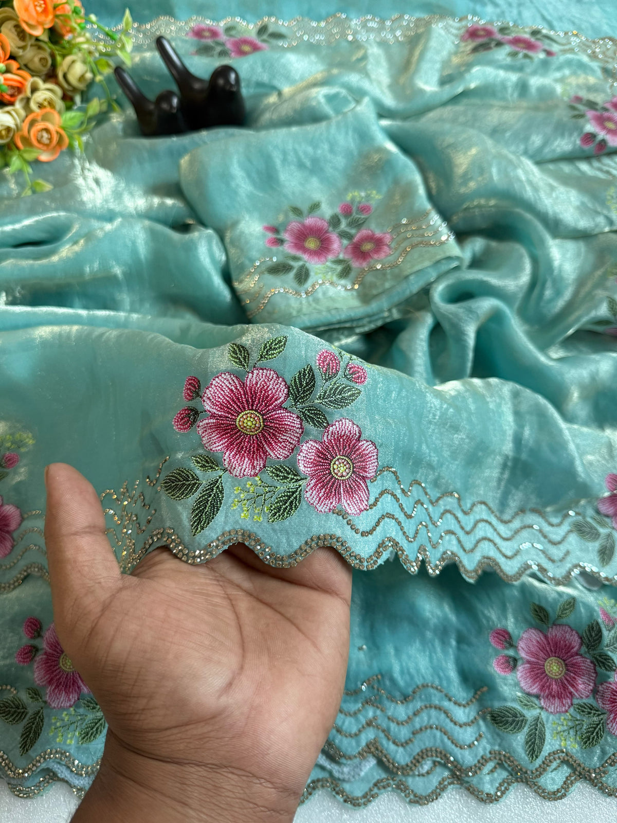 F satin Gorgeous designer sarees