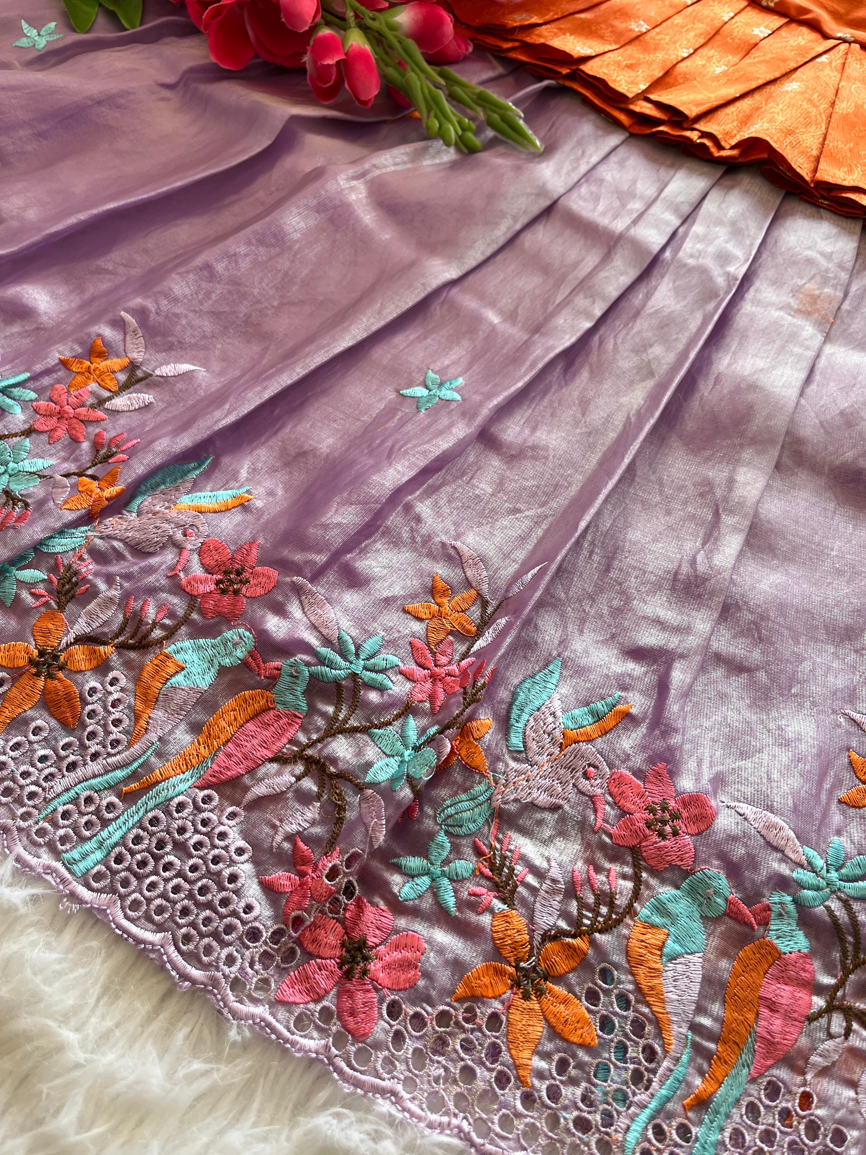 Cute Parrot : kids lehenga