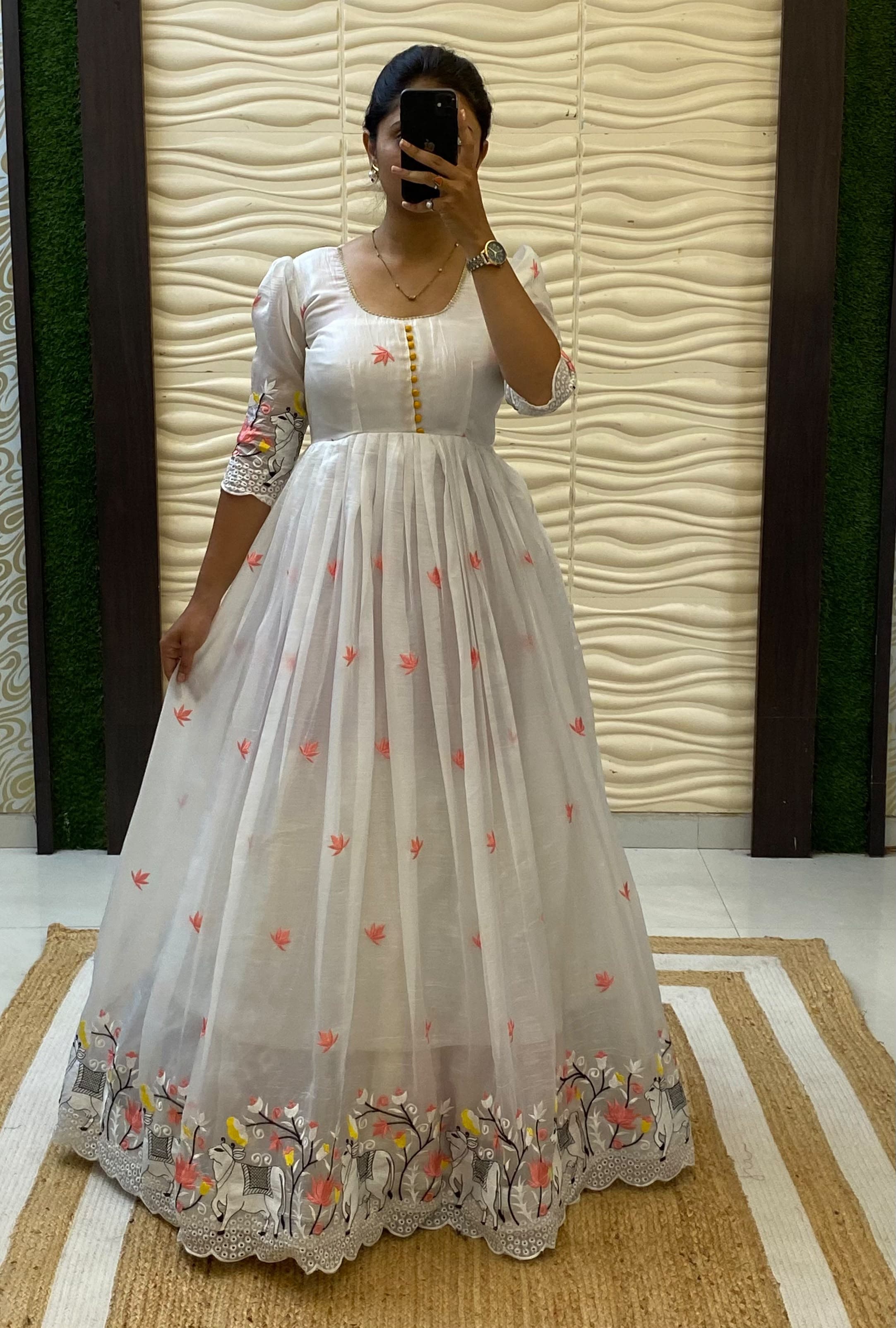 Sarala : Pichwai embroidery frocks