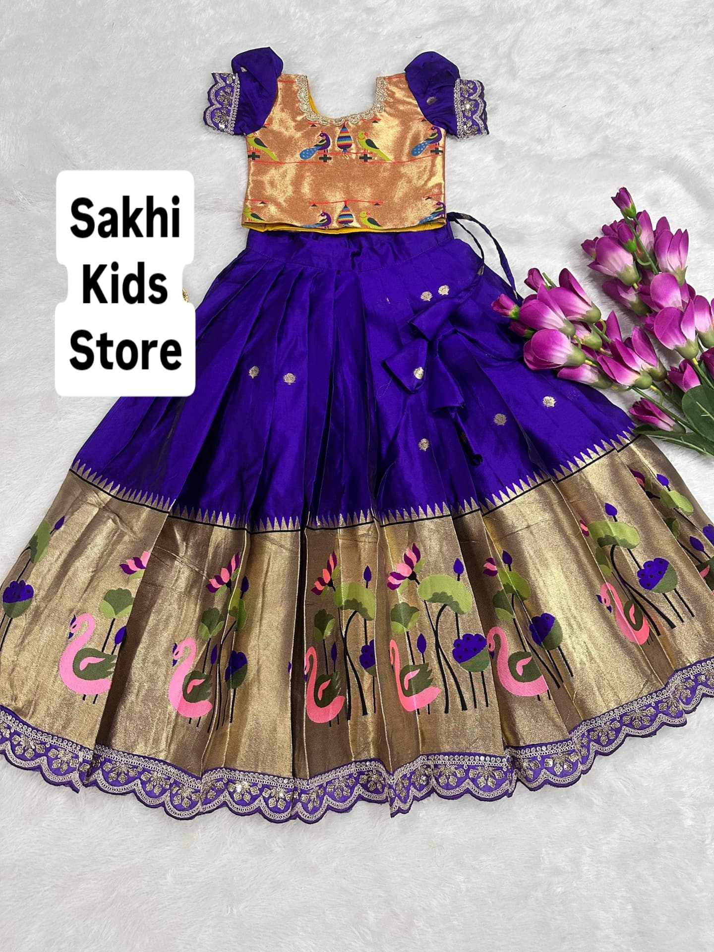Paithani kids lehenga outfit