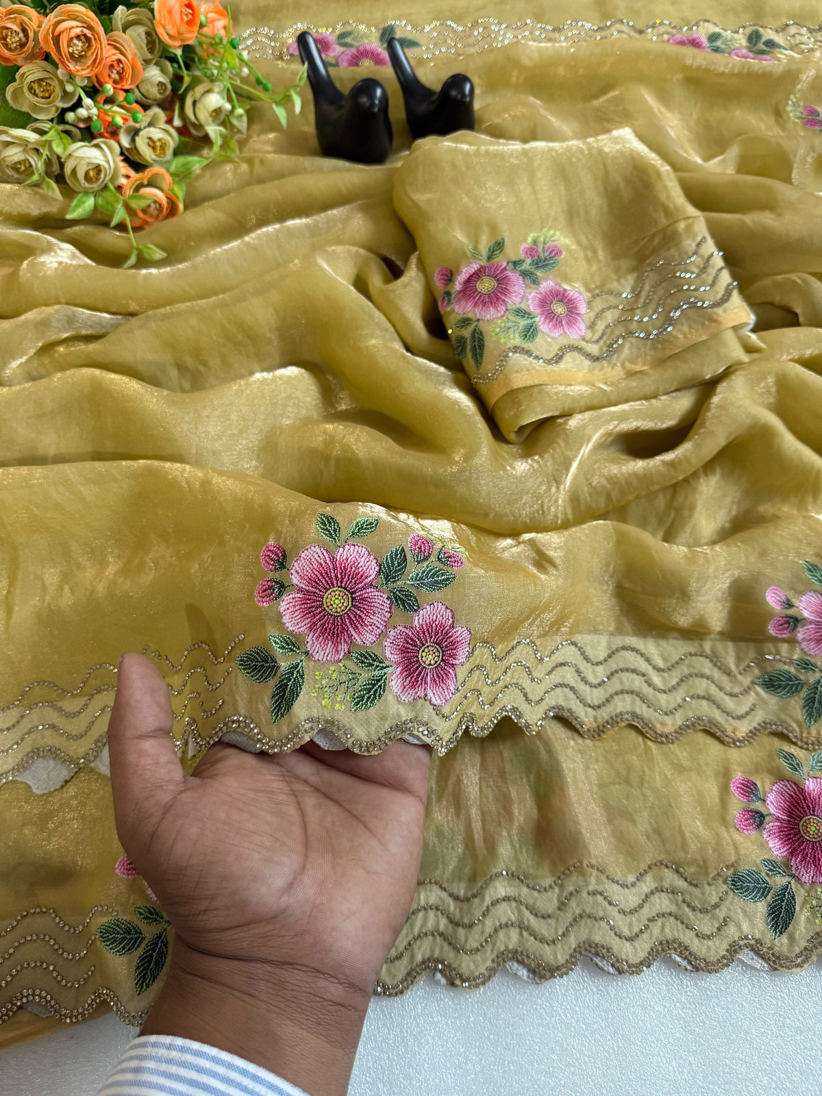 F satin Gorgeous designer sarees