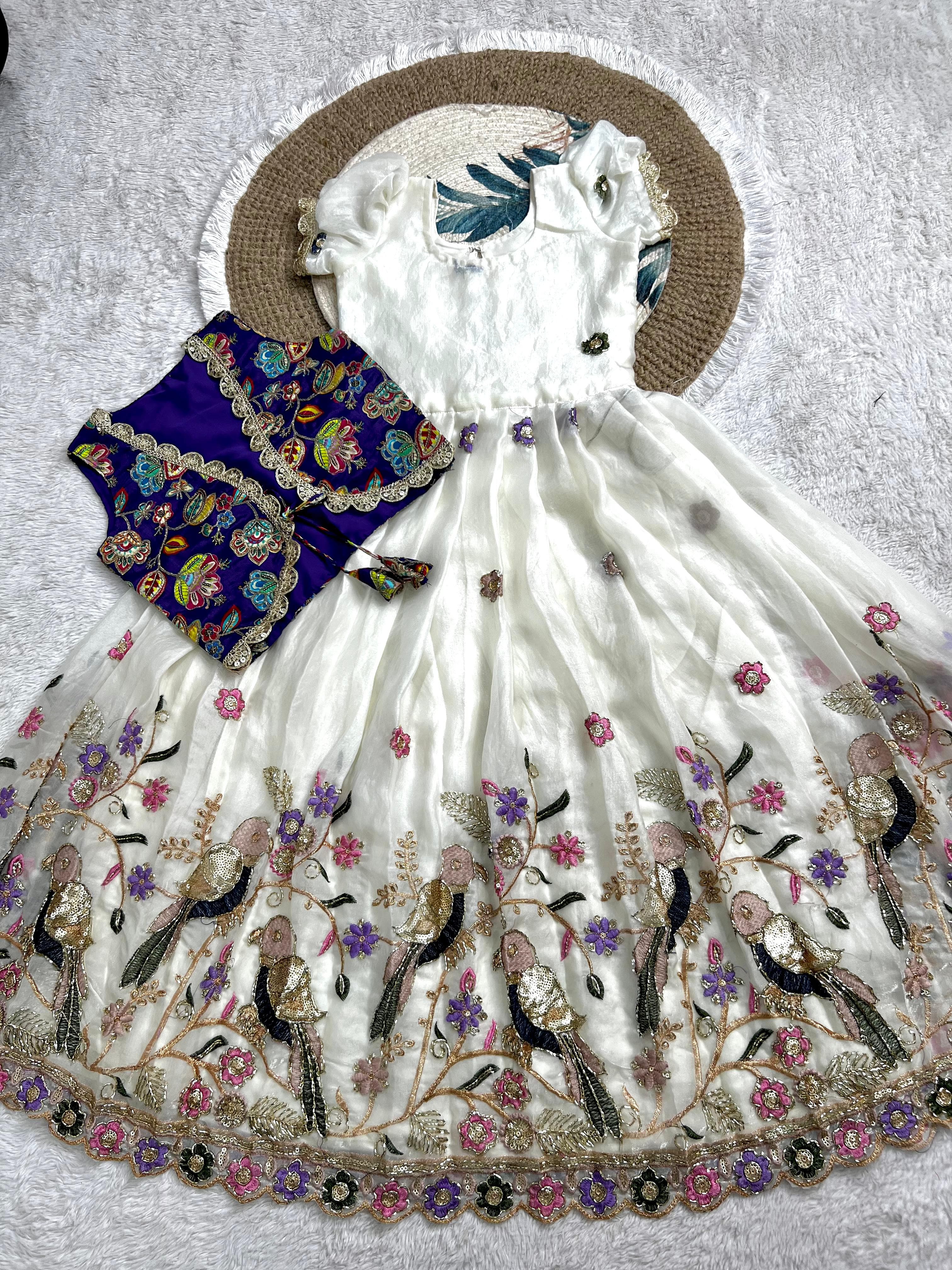 Eva: A cute Frock with colourful Coat