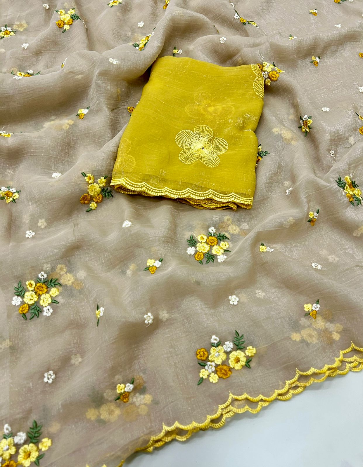 Partywear saree Crunchy silk