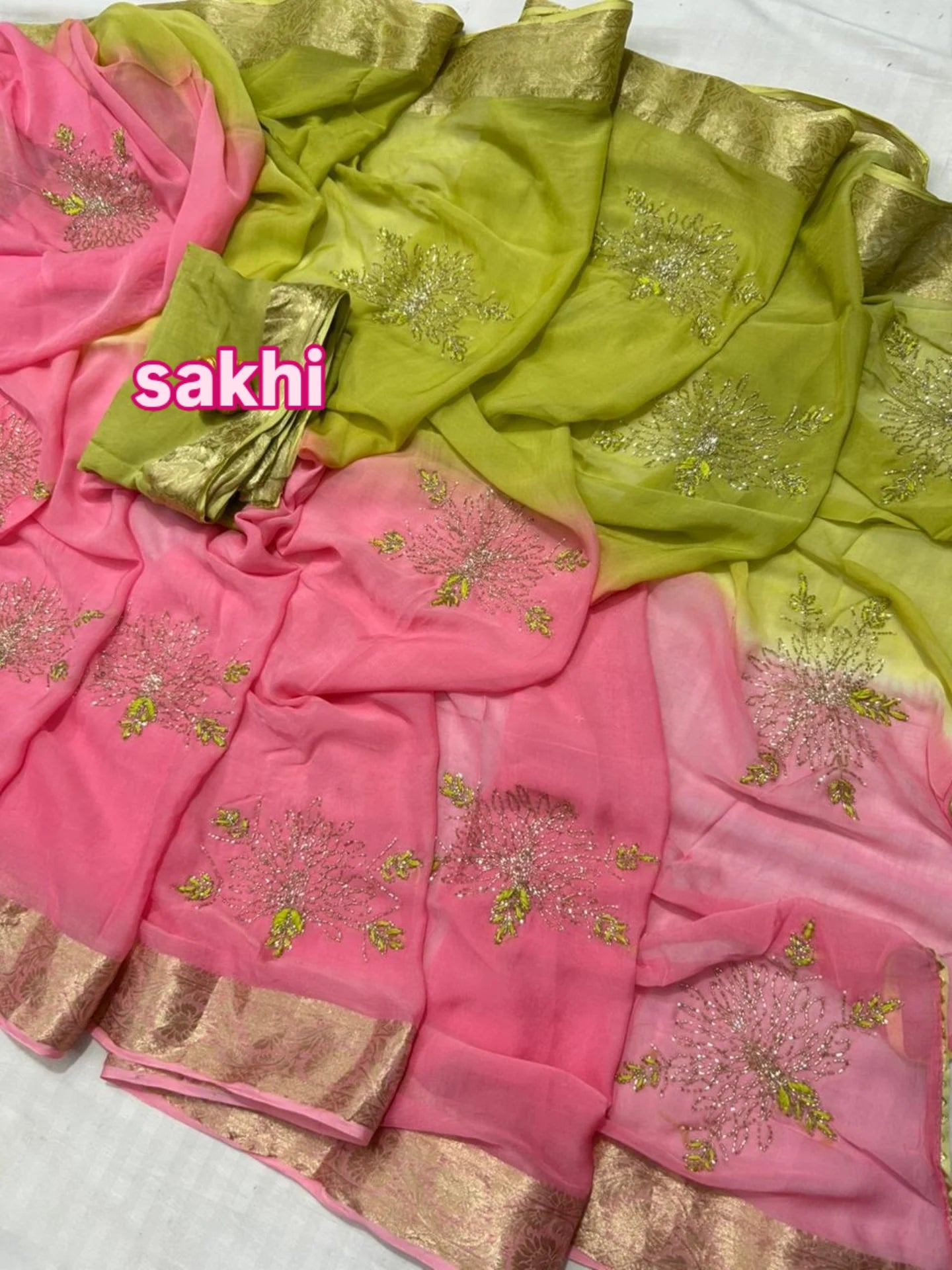 Pure Chiffon Handwork Saree